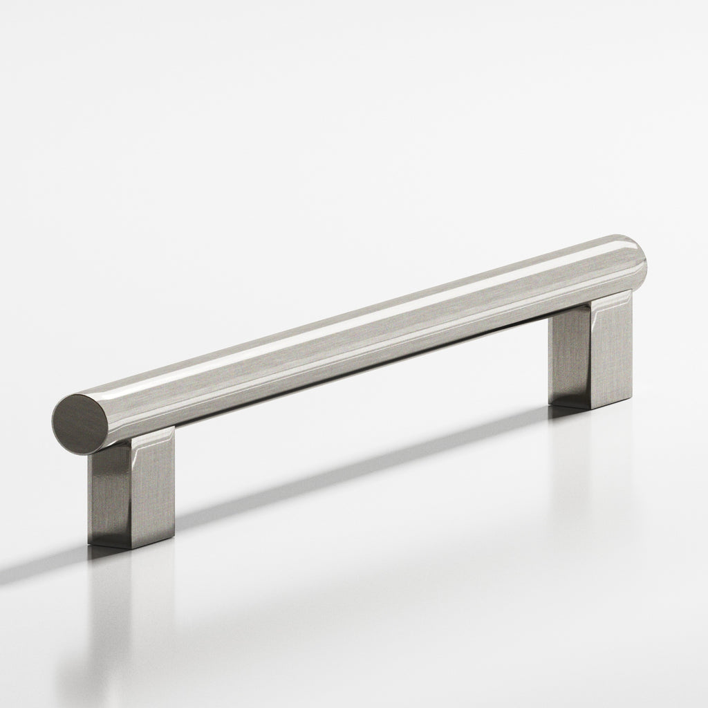 Colonial Bronze Series 538 8" Round Cabinet Pull With Rectangular Posts Nickel Stainless / 8"