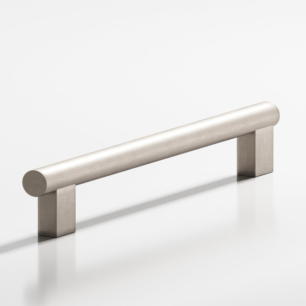 Colonial Bronze Series 536 8" Round Cabinet Pull With Rectangular Posts Matte Satin Nickel / 8"