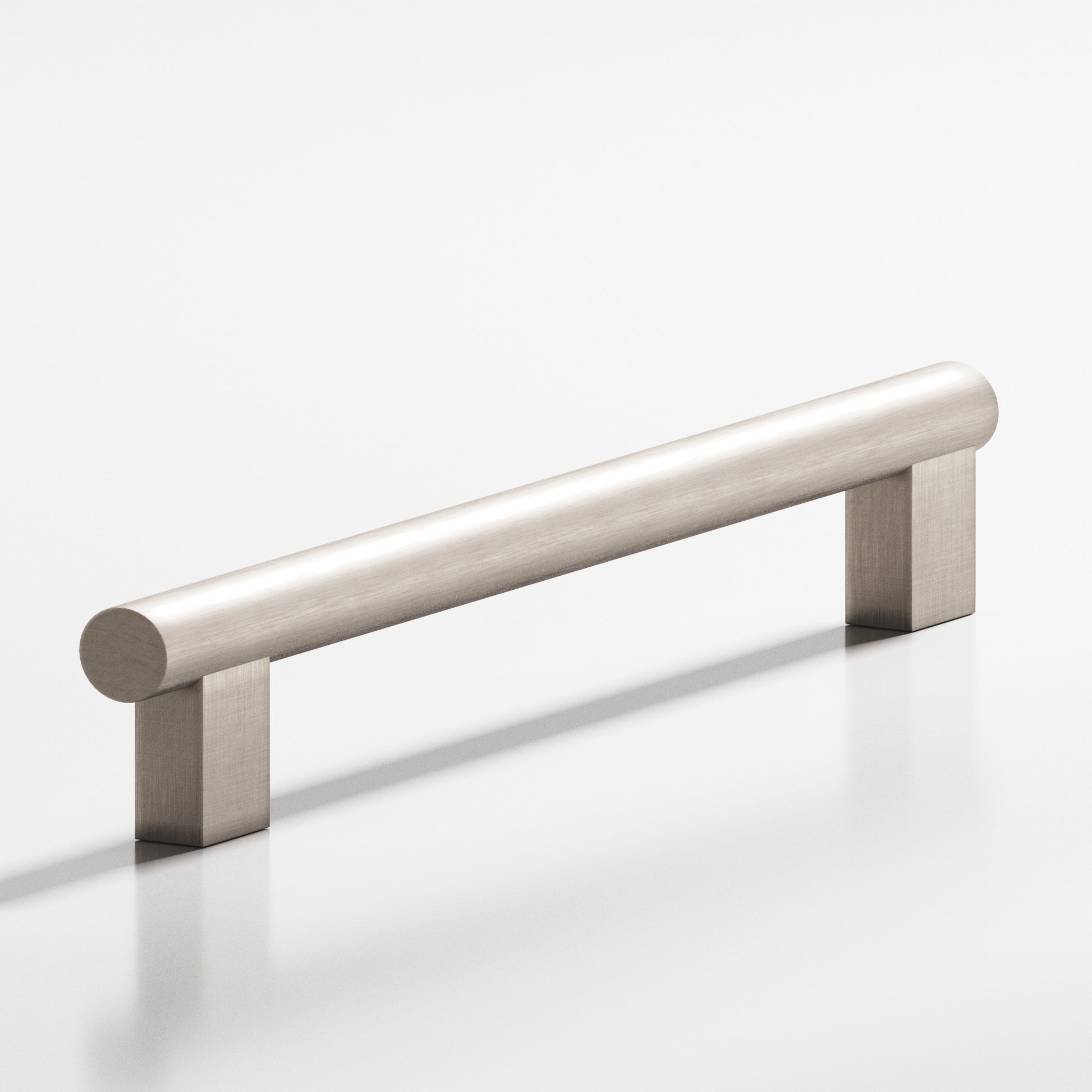 Colonial Bronze Series 537 8" Round Cabinet Pull With Rectangular Posts Matte Satin Nickel / 8"