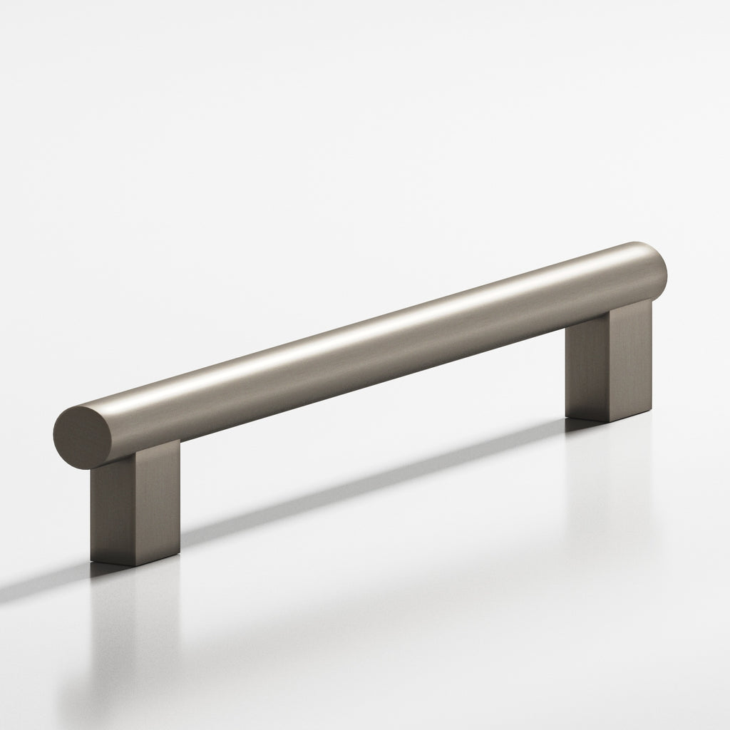 Colonial Bronze Series 538 8" Round Cabinet Pull With Rectangular Posts Matte Pewter / 8"