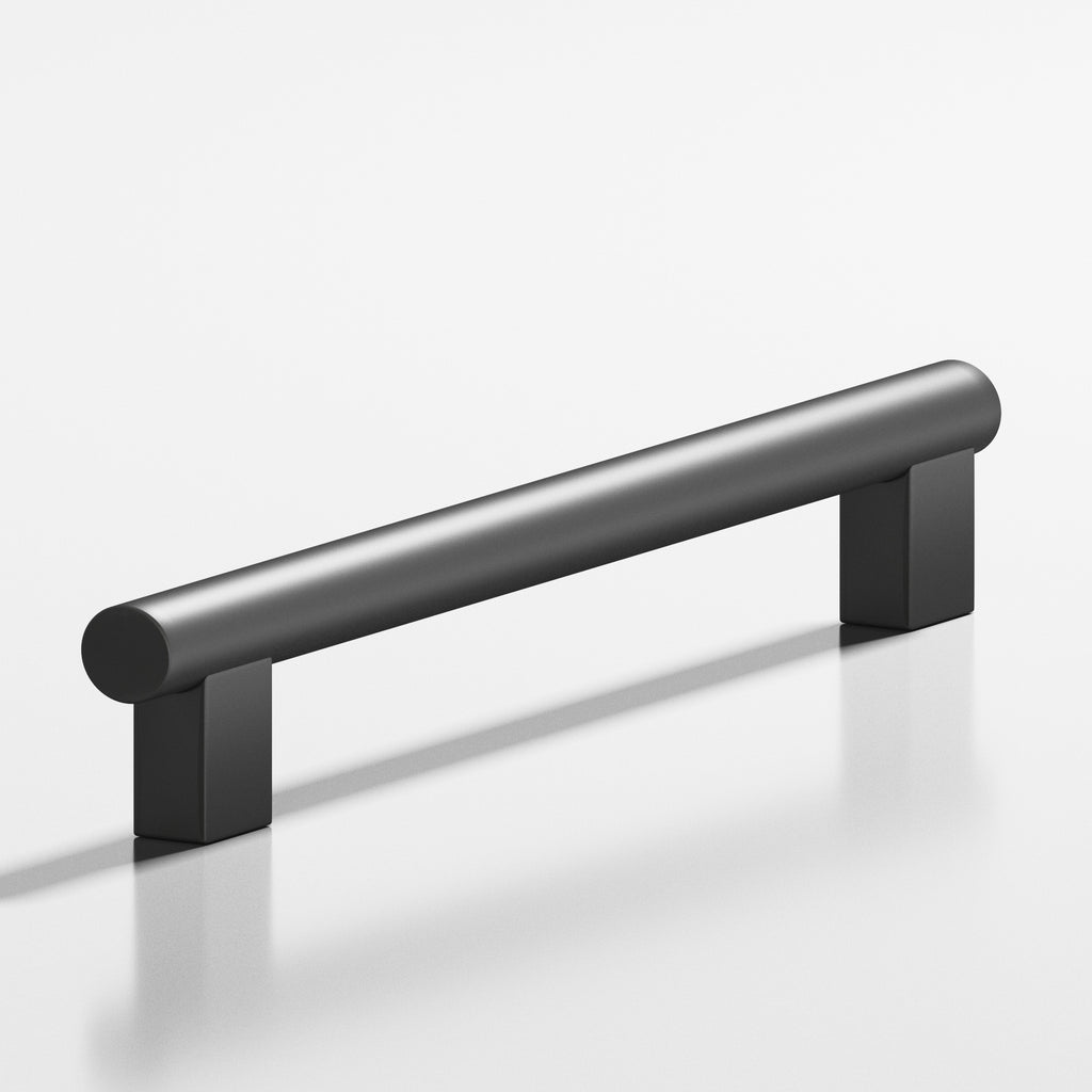 Colonial Bronze Series 535 8" Round Cabinet Pull With Rectangular Posts Matte Graphite / 8"