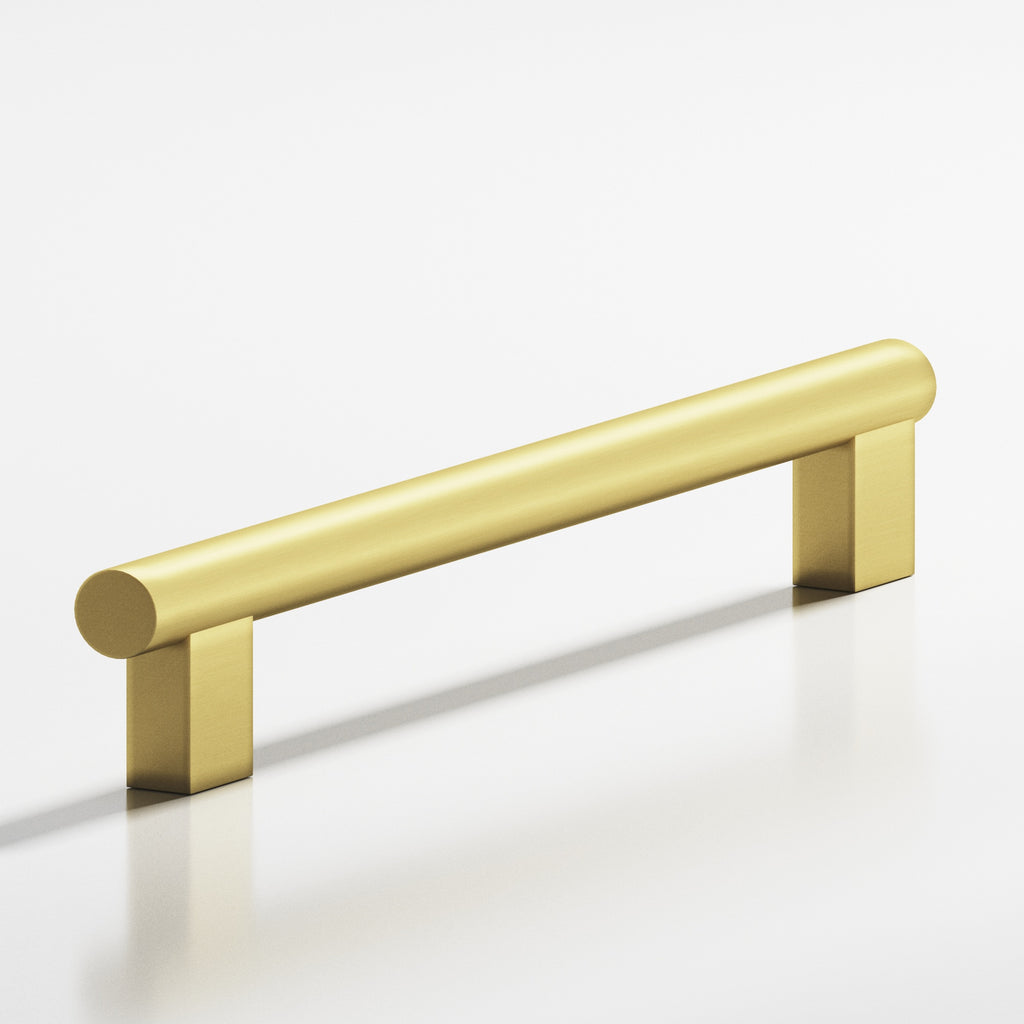 Colonial Bronze Series 537 6" Round Cabinet Pull With Rectangular Posts Matte Satin Brass / 6"