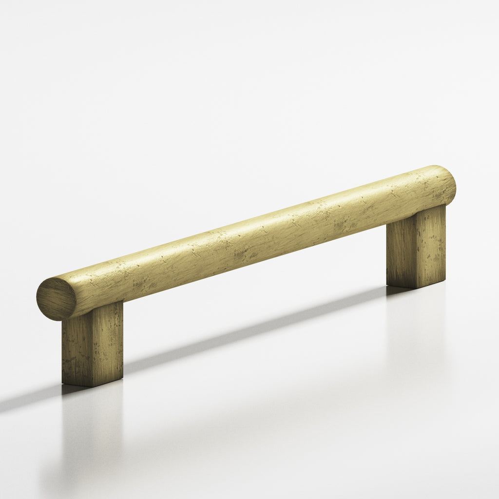 Colonial Bronze Series 536 8" Round Cabinet Pull With Rectangular Posts Distressed Antique Brass / 8"
