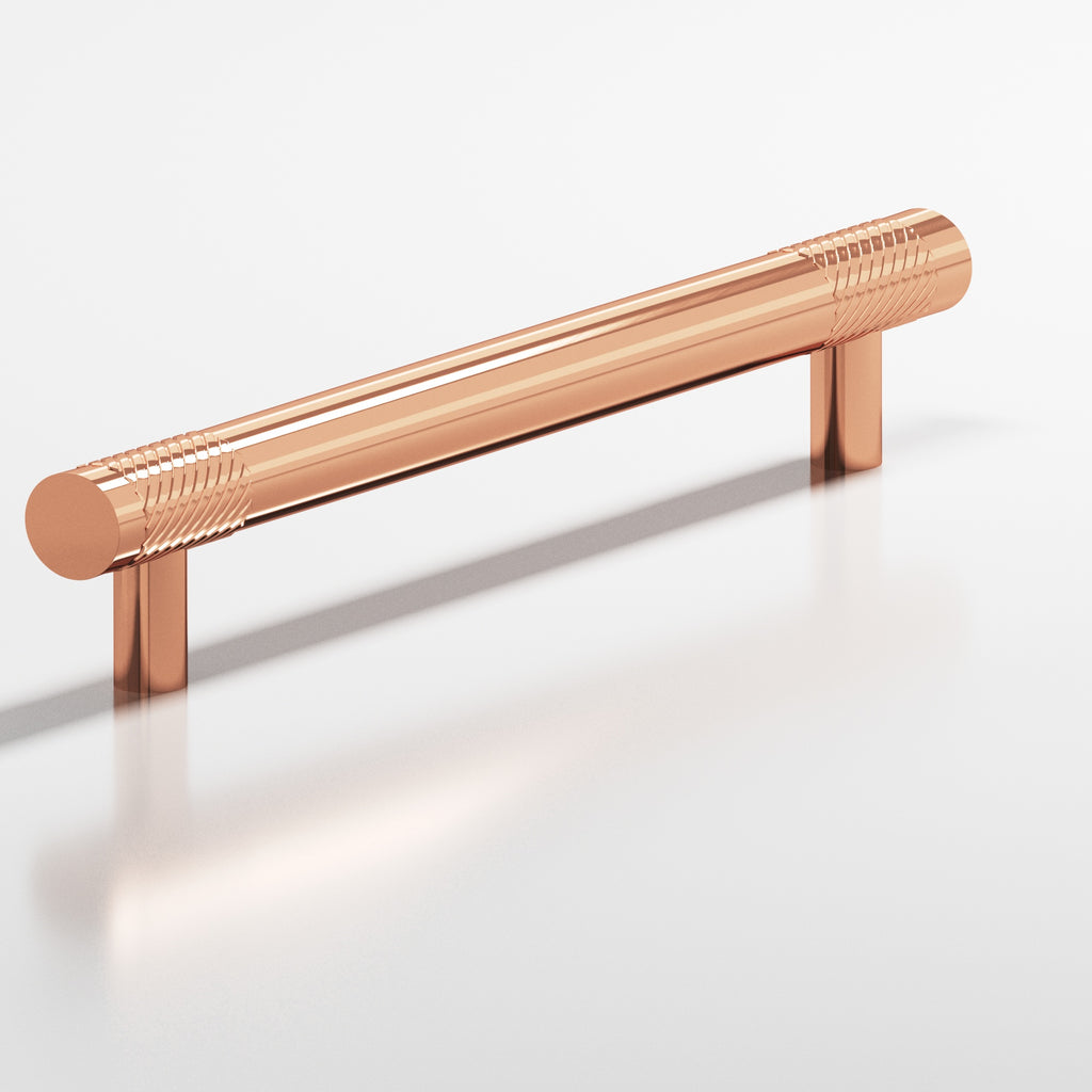 Colonial Bronze Series 545 6" Round Banded And Single-Knurled Cabinet Pull With Straight Posts Polished Copper / 6"