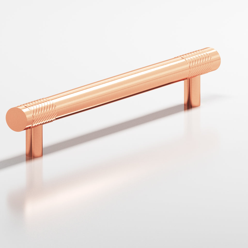 Colonial Bronze Series 545 6" Round Banded And Single-Knurled Cabinet Pull With Straight Posts Satin Copper / 6"