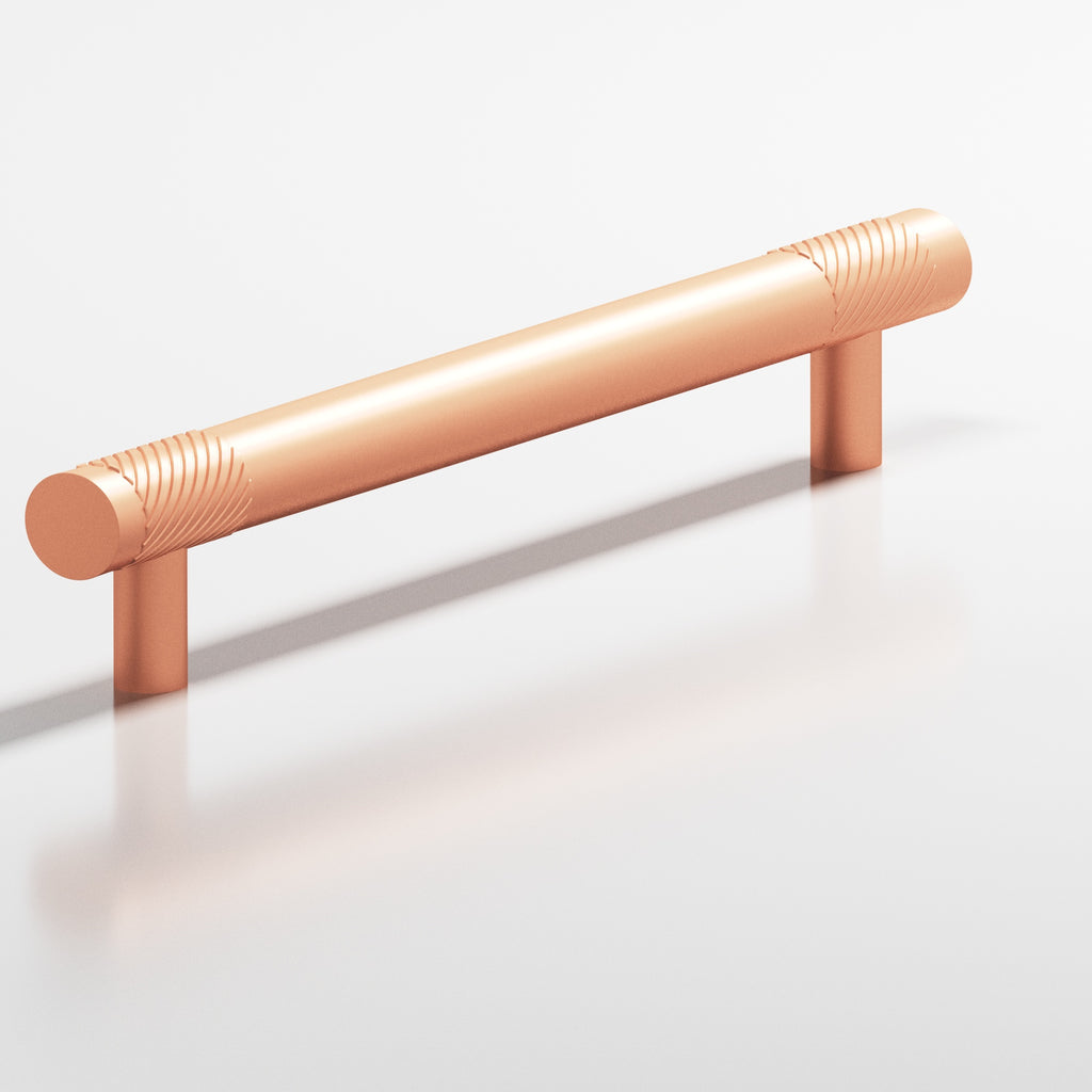 Colonial Bronze Series 545 6" Round Banded And Single-Knurled Cabinet Pull With Straight Posts Matte Satin Copper / 6"