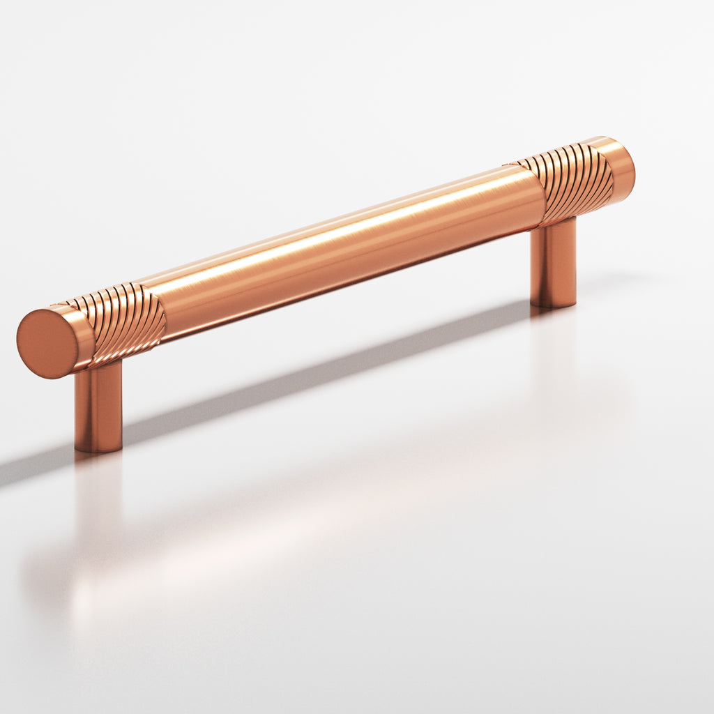 Colonial Bronze Series 545 6" Round Banded And Single-Knurled Cabinet Pull With Straight Posts Antique Copper / 6"