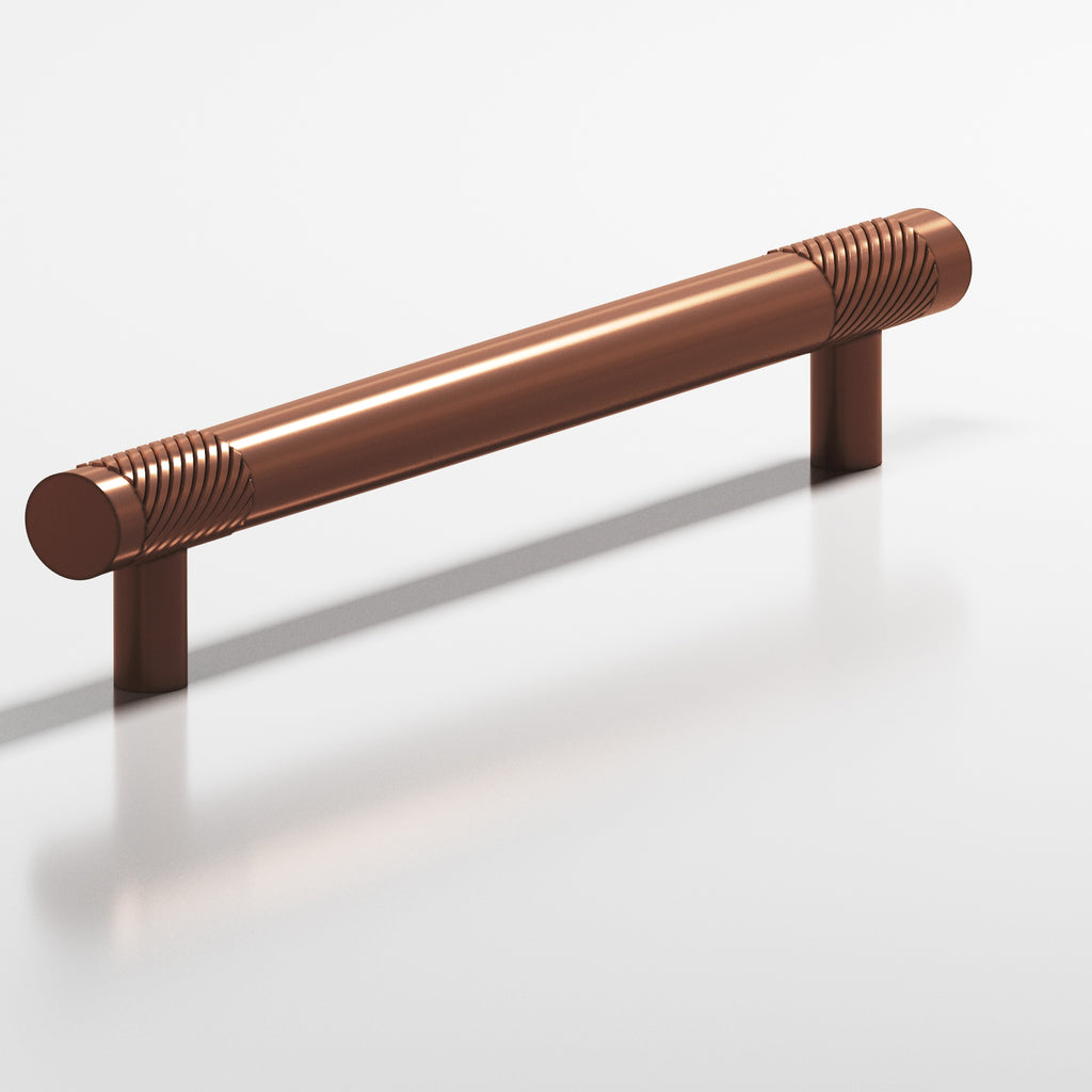 Colonial Bronze Series 545 6" Round Banded And Single-Knurled Cabinet Pull With Straight Posts Matte Antique Copper / 6"
