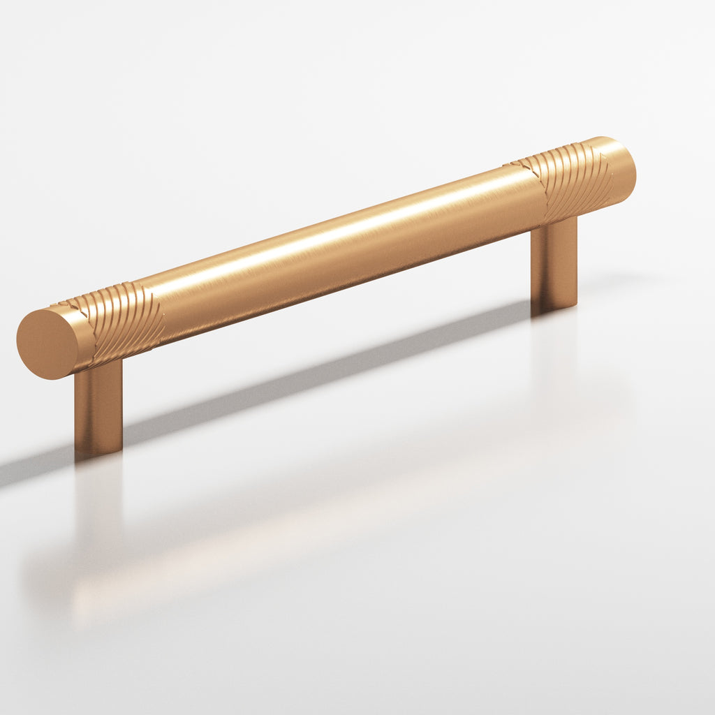 Colonial Bronze Series 545 6" Round Banded And Single-Knurled Cabinet Pull With Straight Posts Matte Satin Bronze / 6"