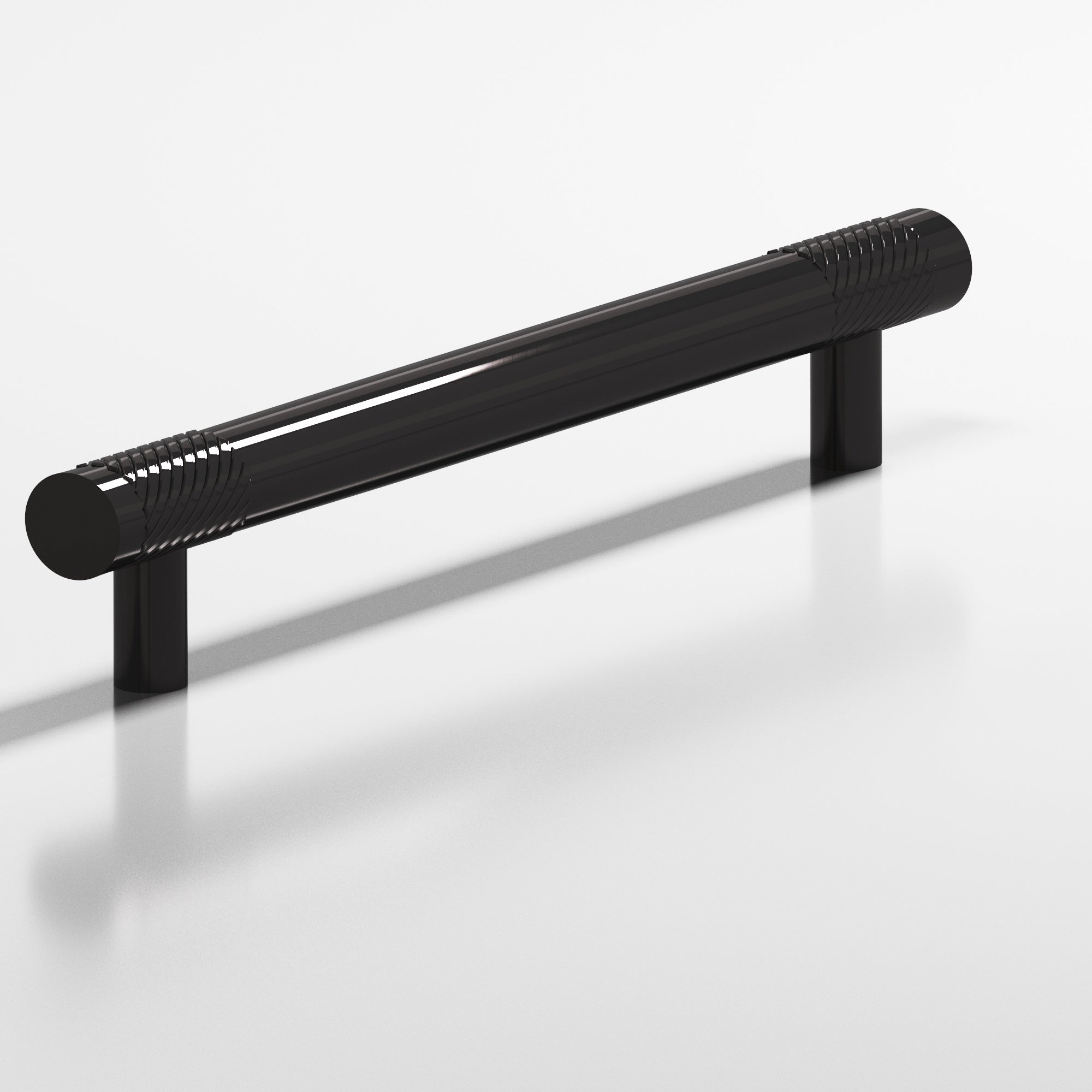 Colonial Bronze Series 545 4" Round Banded And Single-Knurled Cabinet Pull With Straight Posts Satin Black / 4"