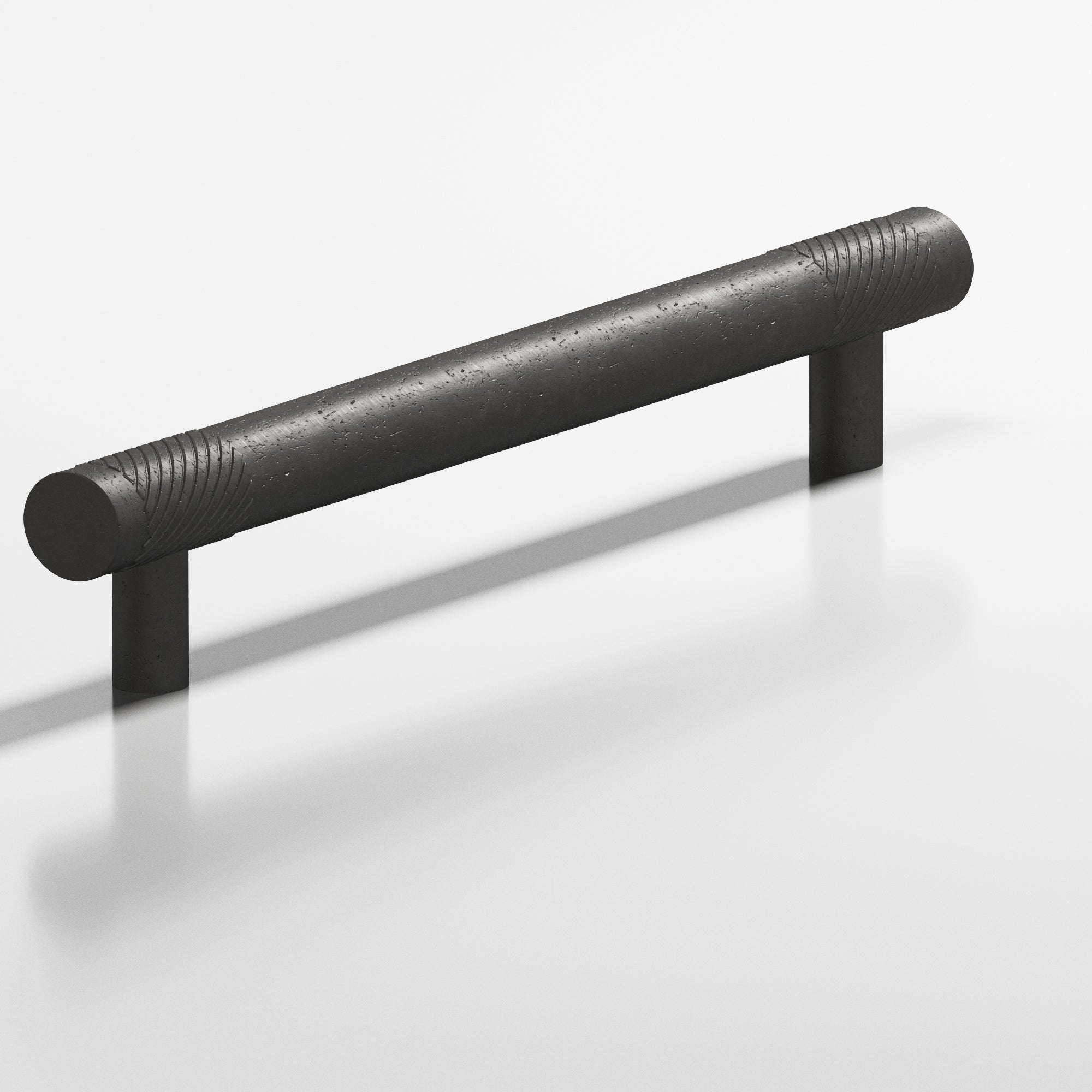 Colonial Bronze Series 566 24" Round Banded And Single-Knurled Appliance Pull With Straight Posts Distressed Satin Black / 24"