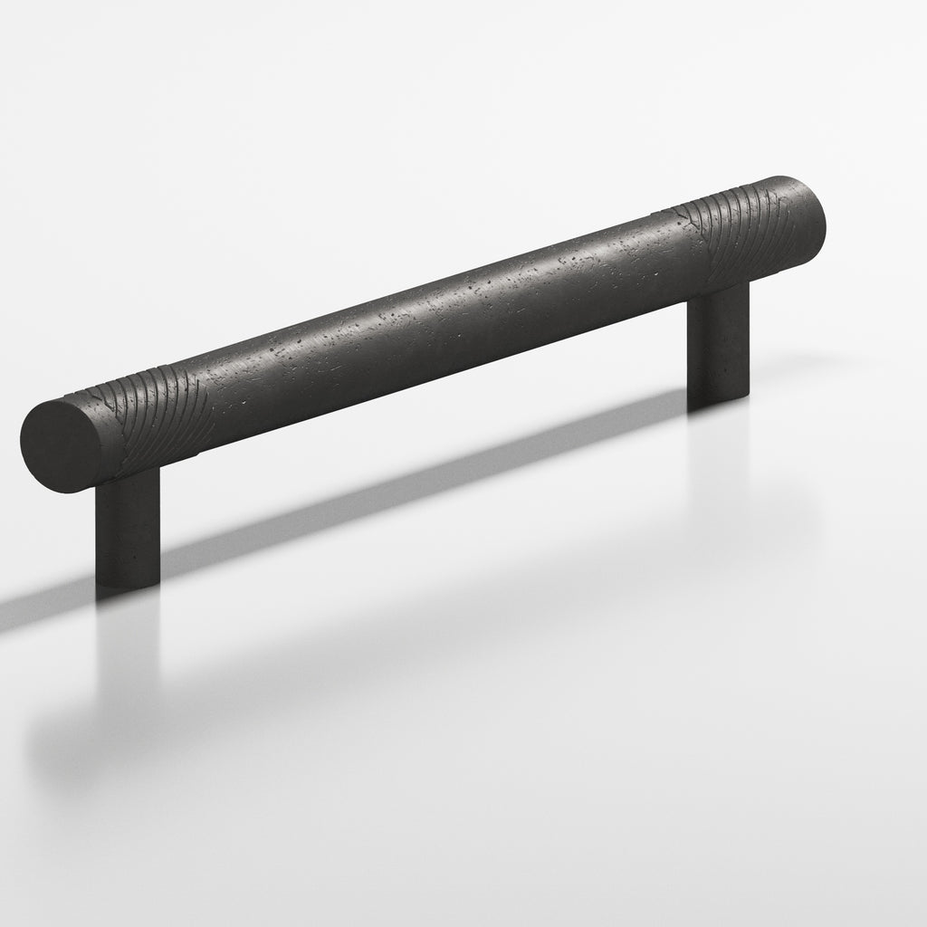 Colonial Bronze Series 545 6" Round Banded And Single-Knurled Cabinet Pull With Straight Posts Distressed Satin Black / 6"