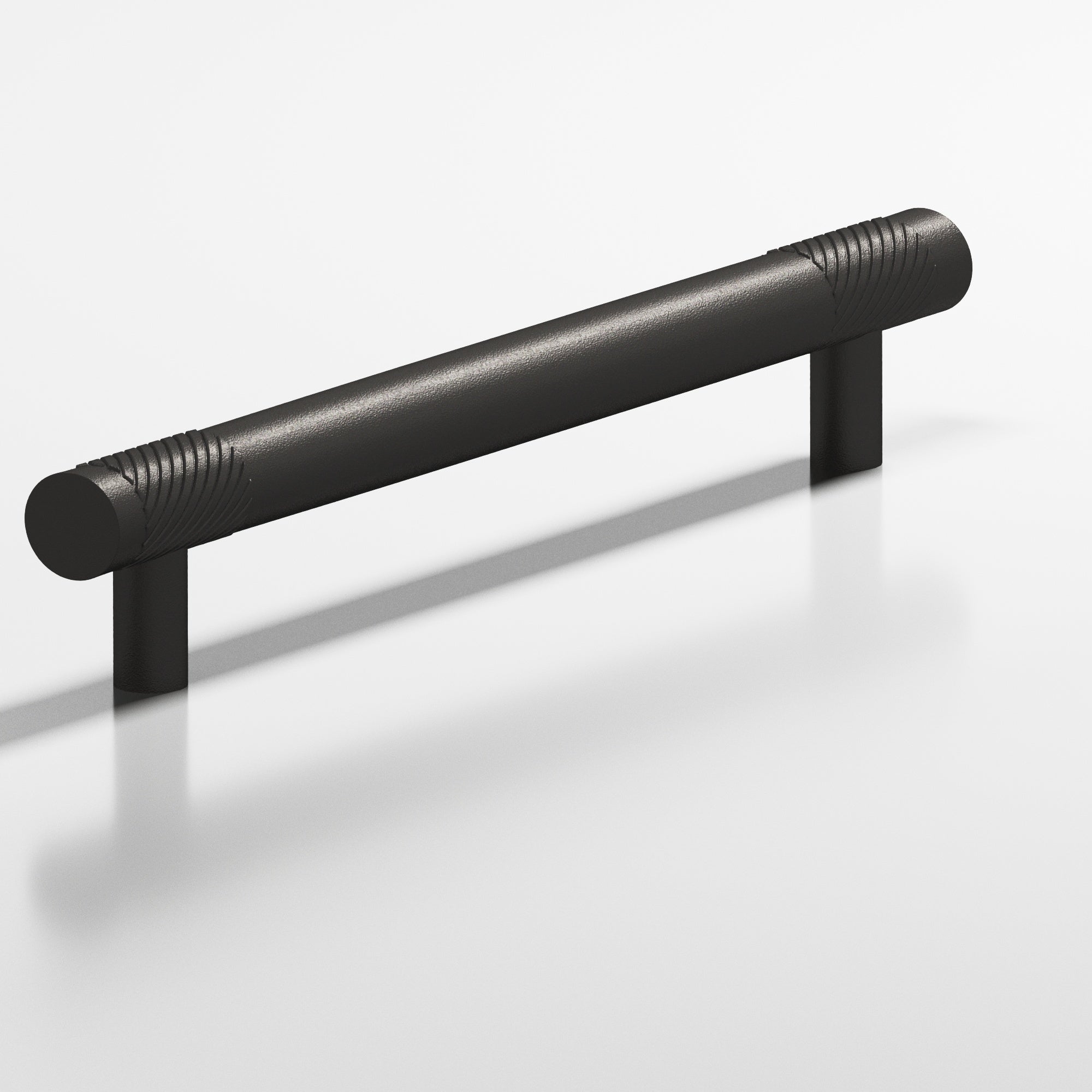 Colonial Bronze Series 566 18" Round Banded And Single-Knurled Appliance Pull With Straight Posts Frost Black™ / 18"