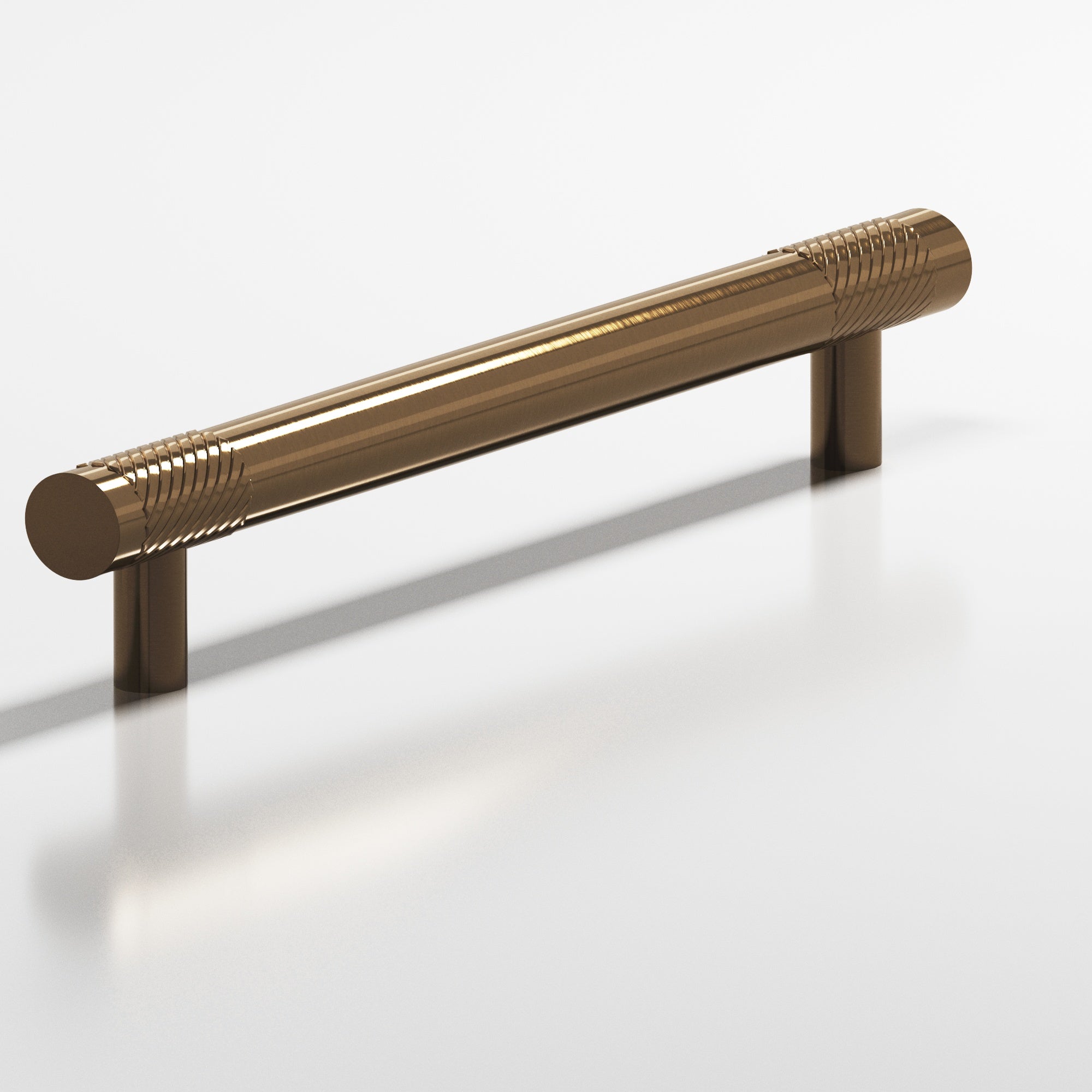 Colonial Bronze Series 566 10" Round Banded And Single-Knurled Appliance Pull With Straight Posts Light Statuary Bronze / 10"