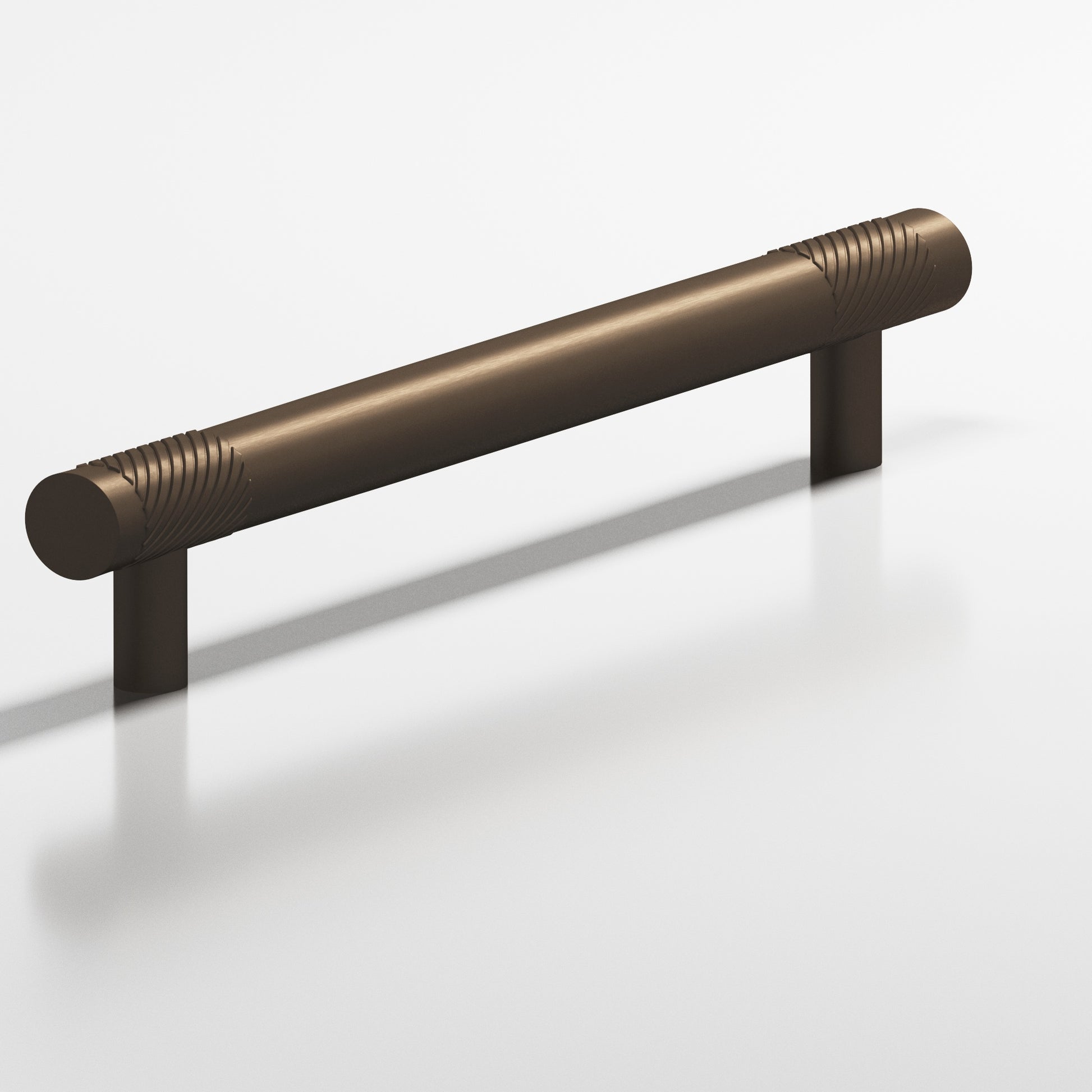 Colonial Bronze Series 545 4" Round Banded And Single-Knurled Cabinet Pull With Straight Posts Heritage Bronze / 4"