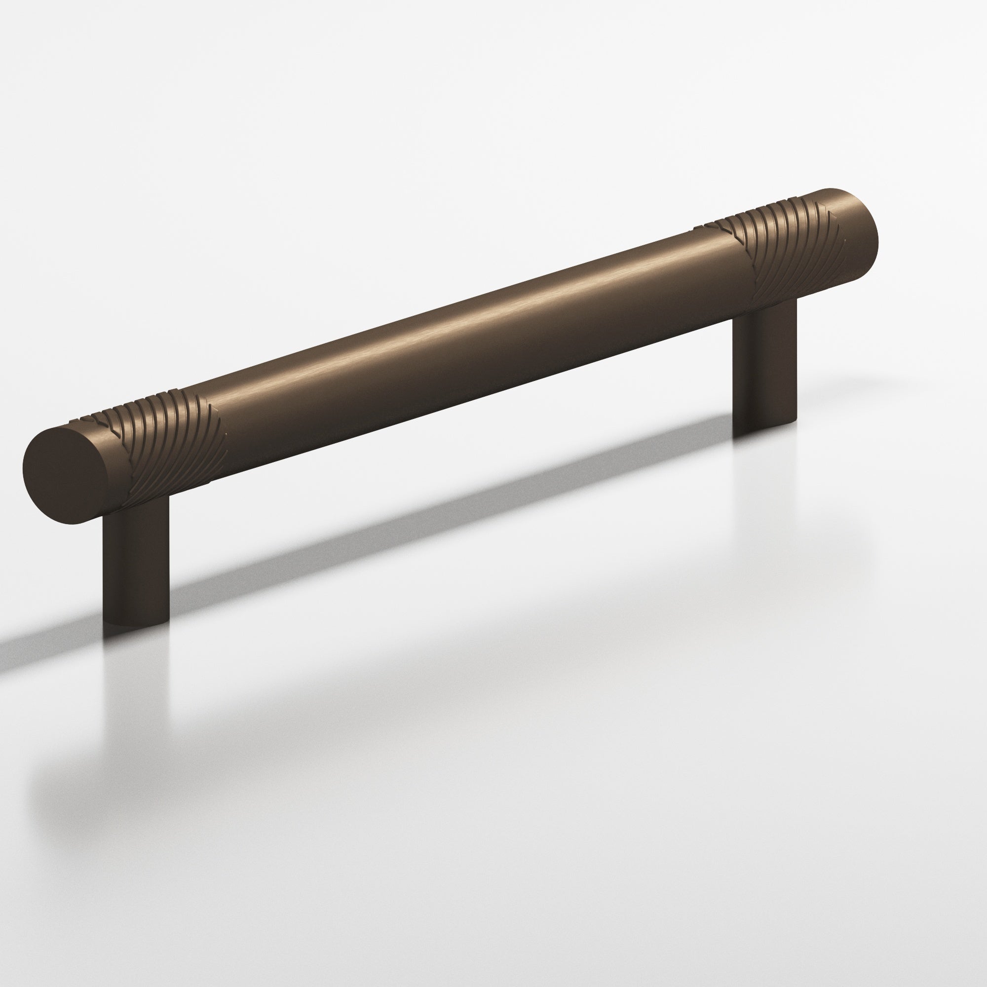 Colonial Bronze Series 546 4" Round Banded And Single-Knurled Cabinet Pull With Straight Posts Heritage Bronze / 4"