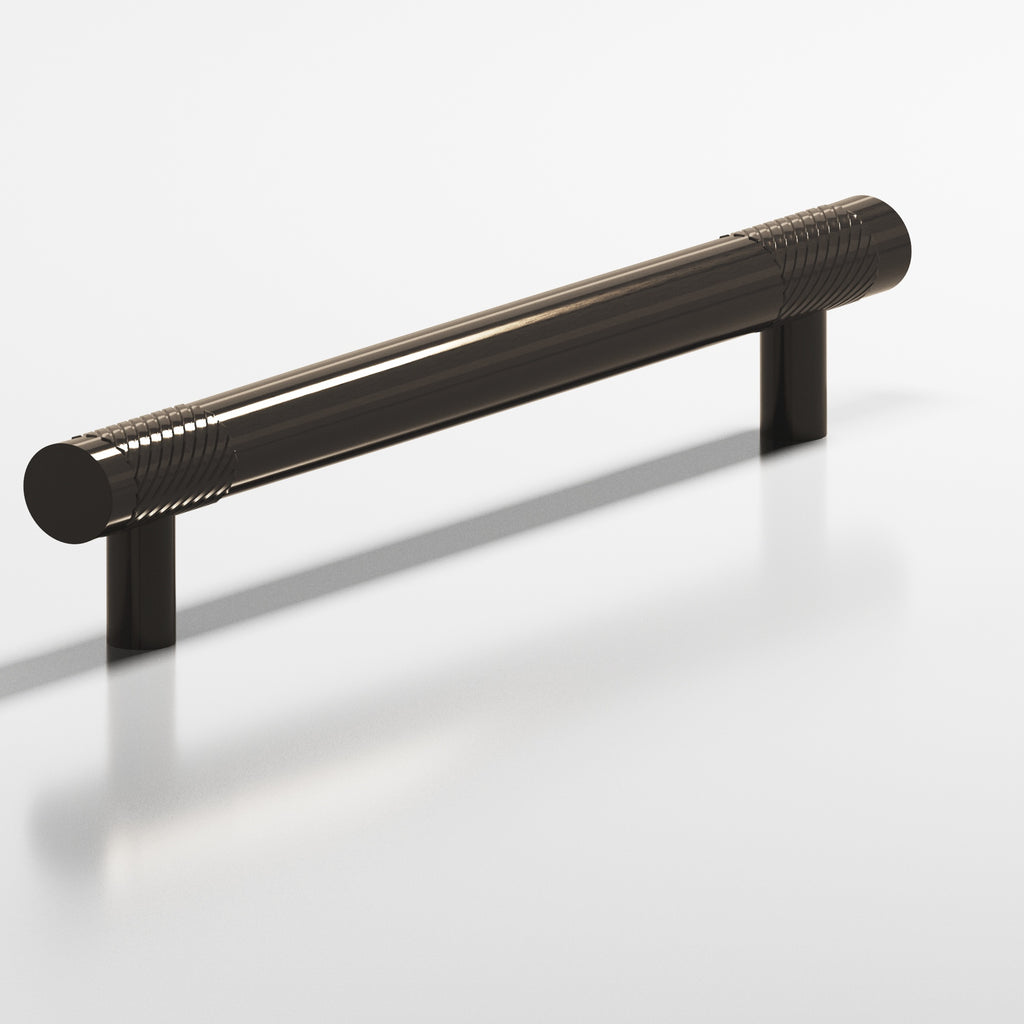 Colonial Bronze Series 545 6" Round Banded And Single-Knurled Cabinet Pull With Straight Posts Dark Statuary Bronze / 6"