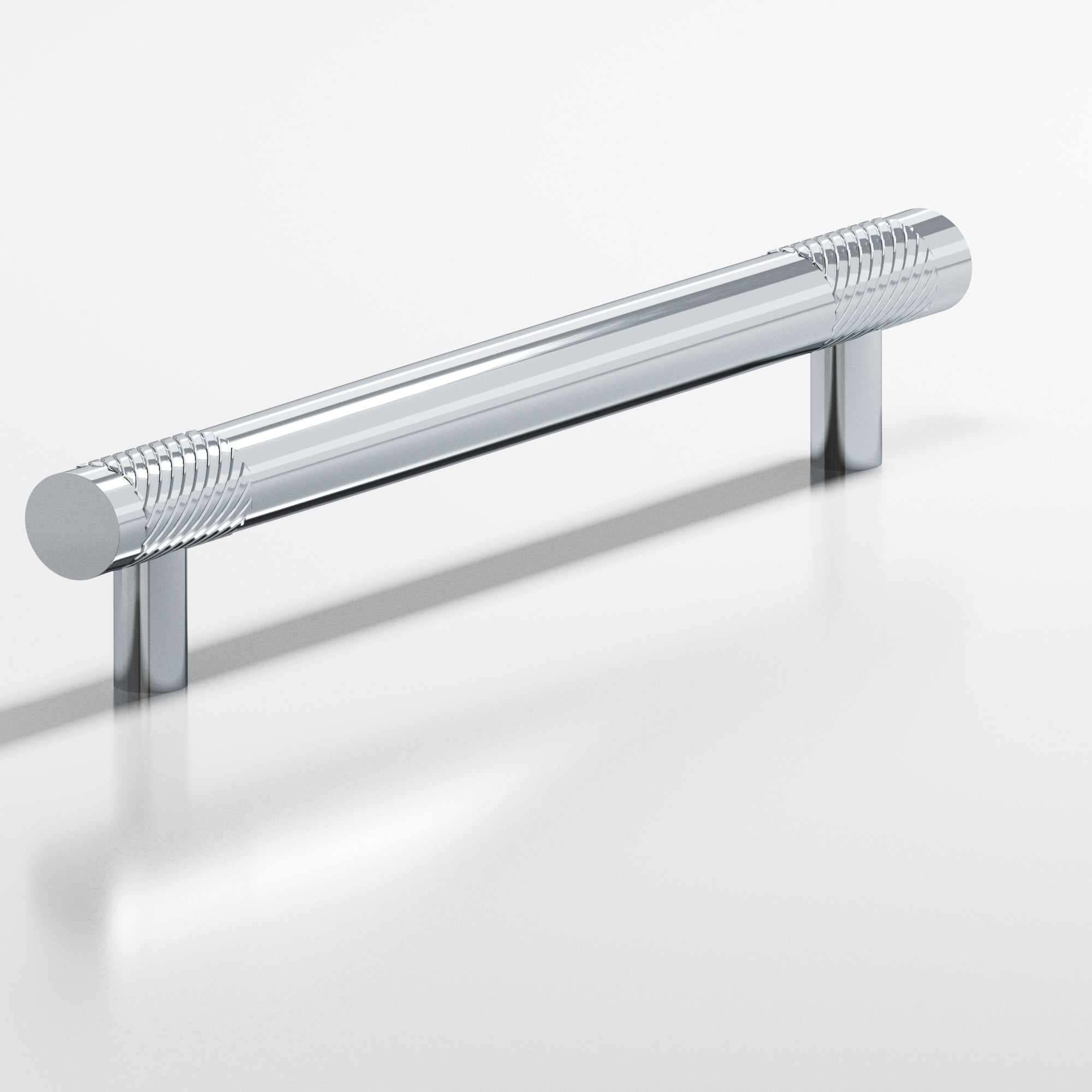 Colonial Bronze Series 566 24" Round Banded And Single-Knurled Appliance Pull With Straight Posts Polished Chrome / 24"