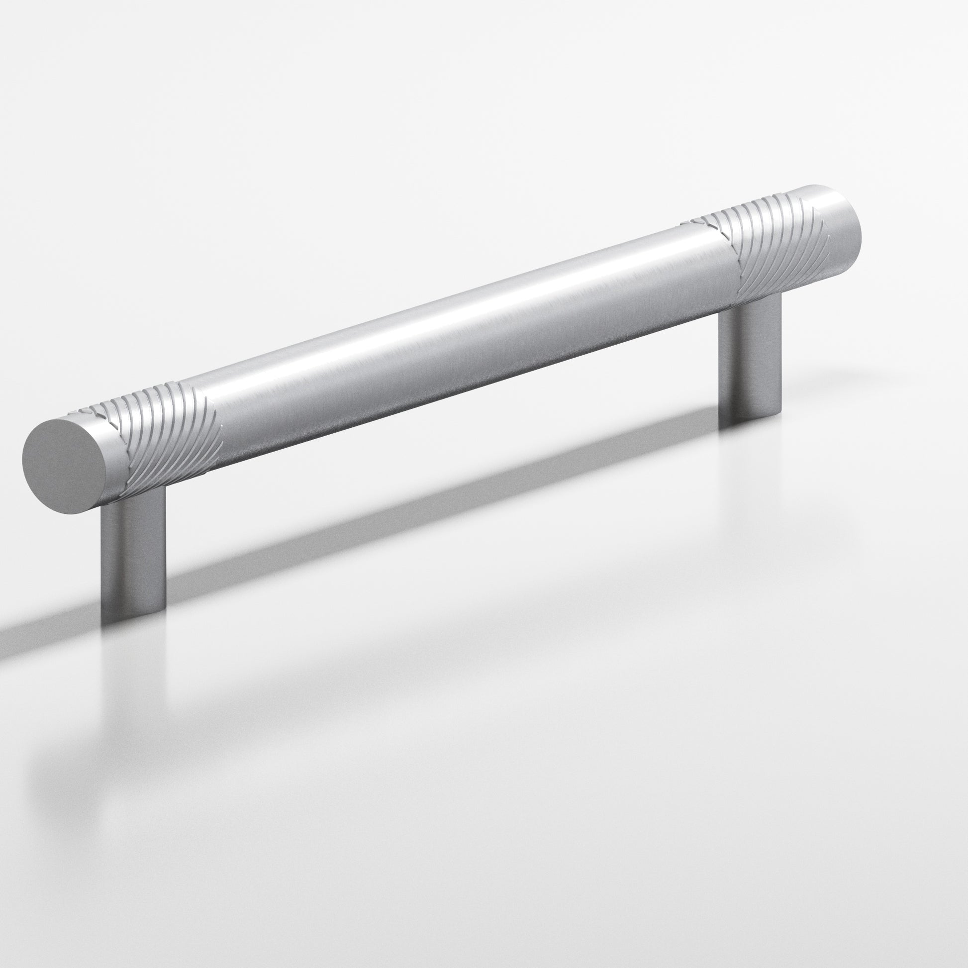 Colonial Bronze Series 547 10" Round Banded And Single-Knurled Appliance Pull With Straight Posts Matte Satin Chrome / 10"