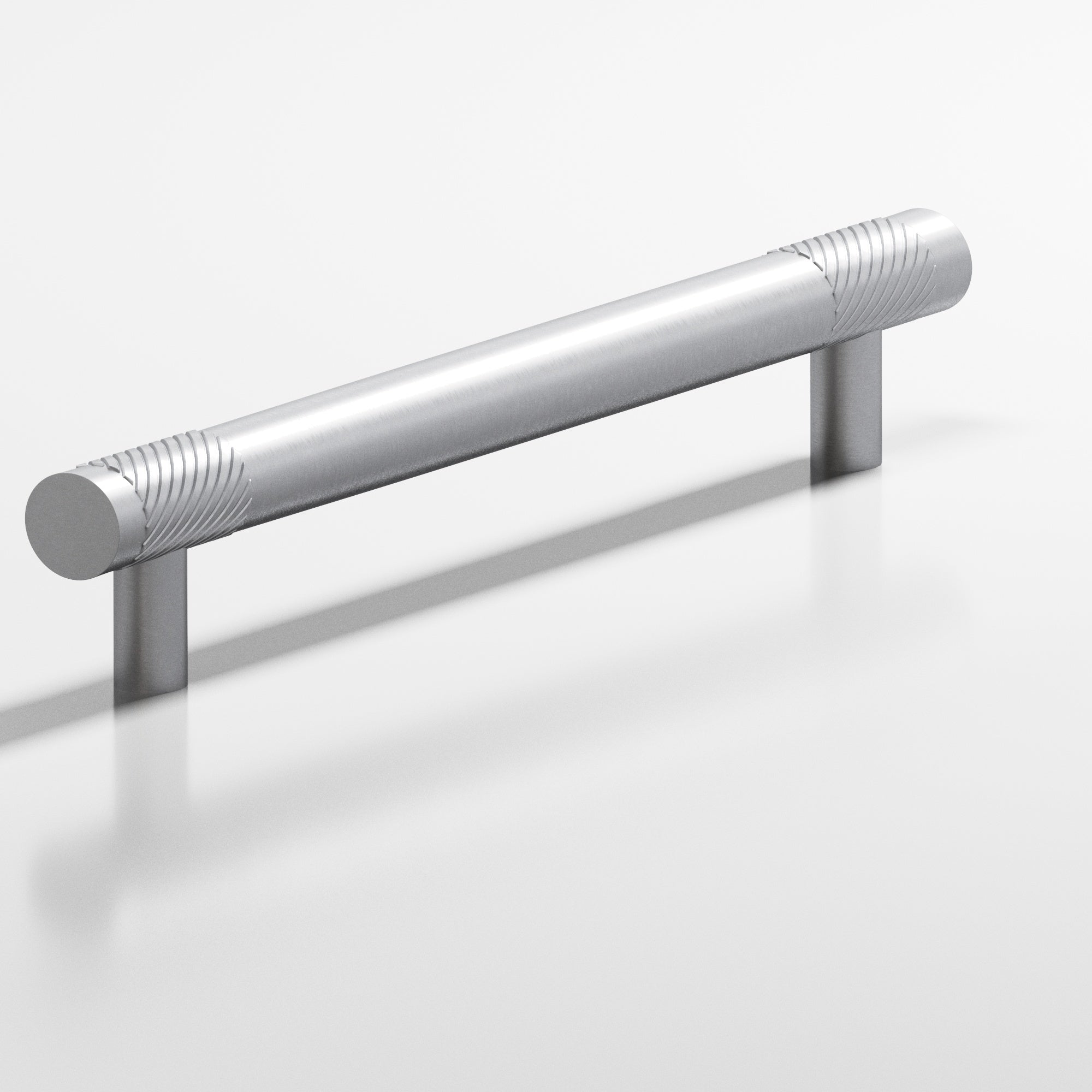 Colonial Bronze Series 547 6" Round Banded And Single-Knurled Cabinet Pull With Straight Posts Matte Satin Chrome / 6"