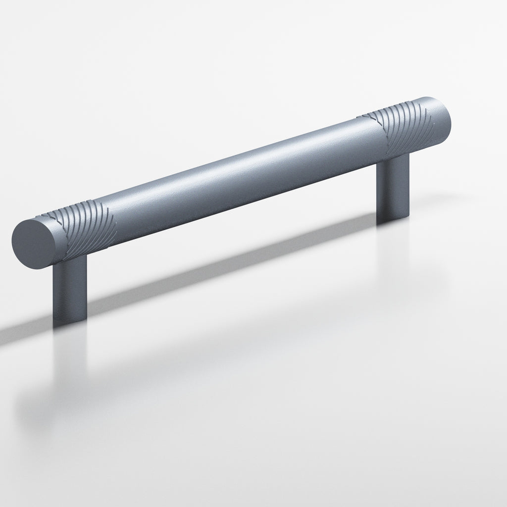 Colonial Bronze Series 545 6" Round Banded And Single-Knurled Cabinet Pull With Straight Posts Frost Chrome™ / 6"