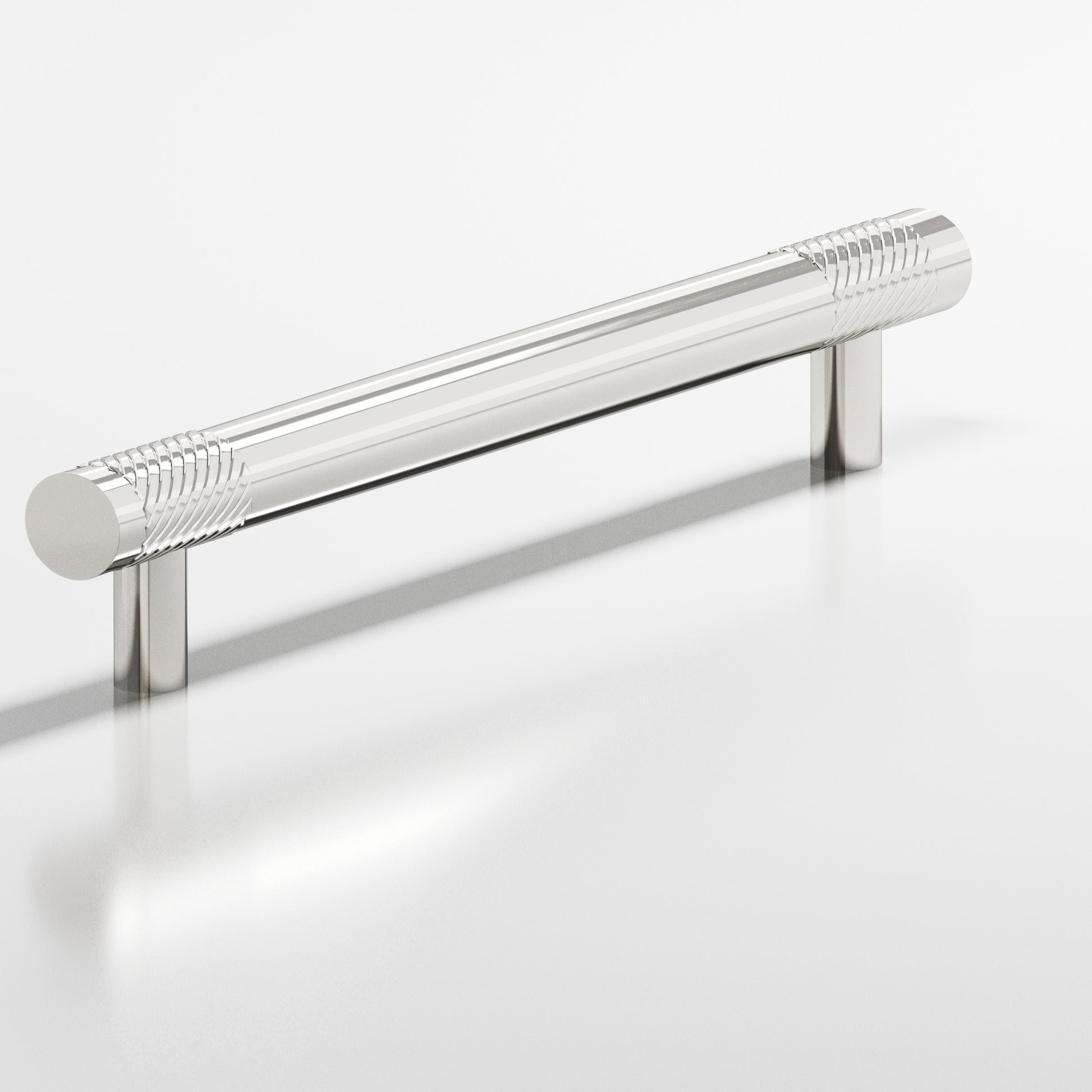 Colonial Bronze Series 546 6" Round Banded And Single-Knurled Cabinet Pull With Straight Posts Polished Nickel / 6"