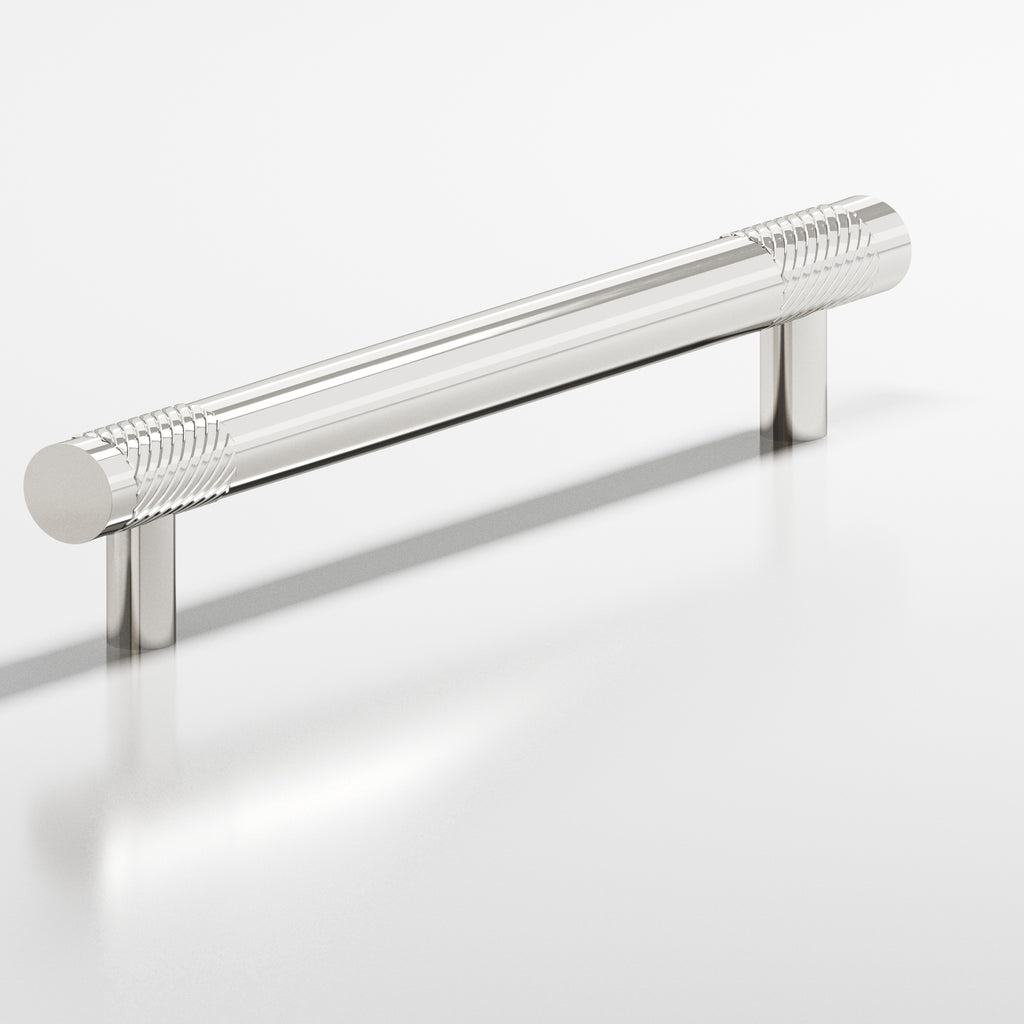 Colonial Bronze Series 545 6" Round Banded And Single-Knurled Cabinet Pull With Straight Posts Polished Nickel / 6"