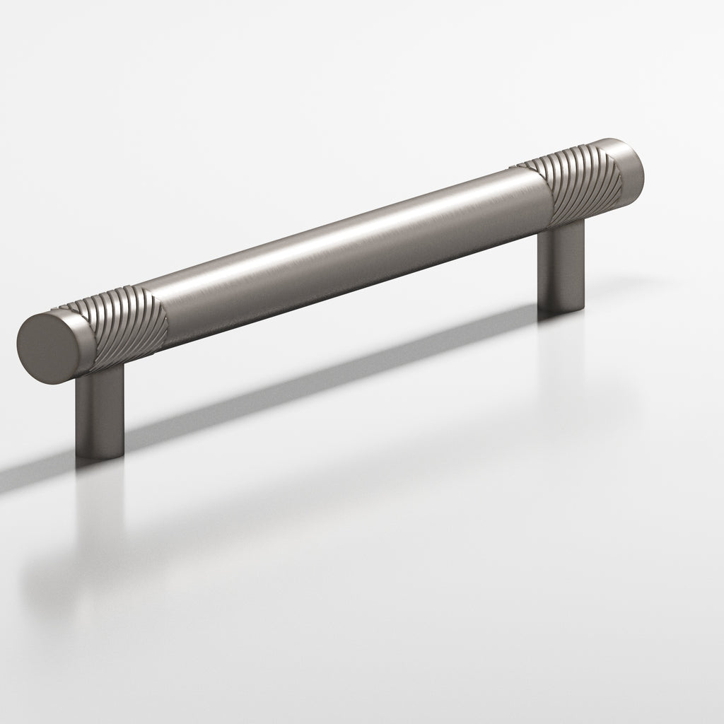 Colonial Bronze Series 545 6" Round Banded And Single-Knurled Cabinet Pull With Straight Posts Pewter / 6"