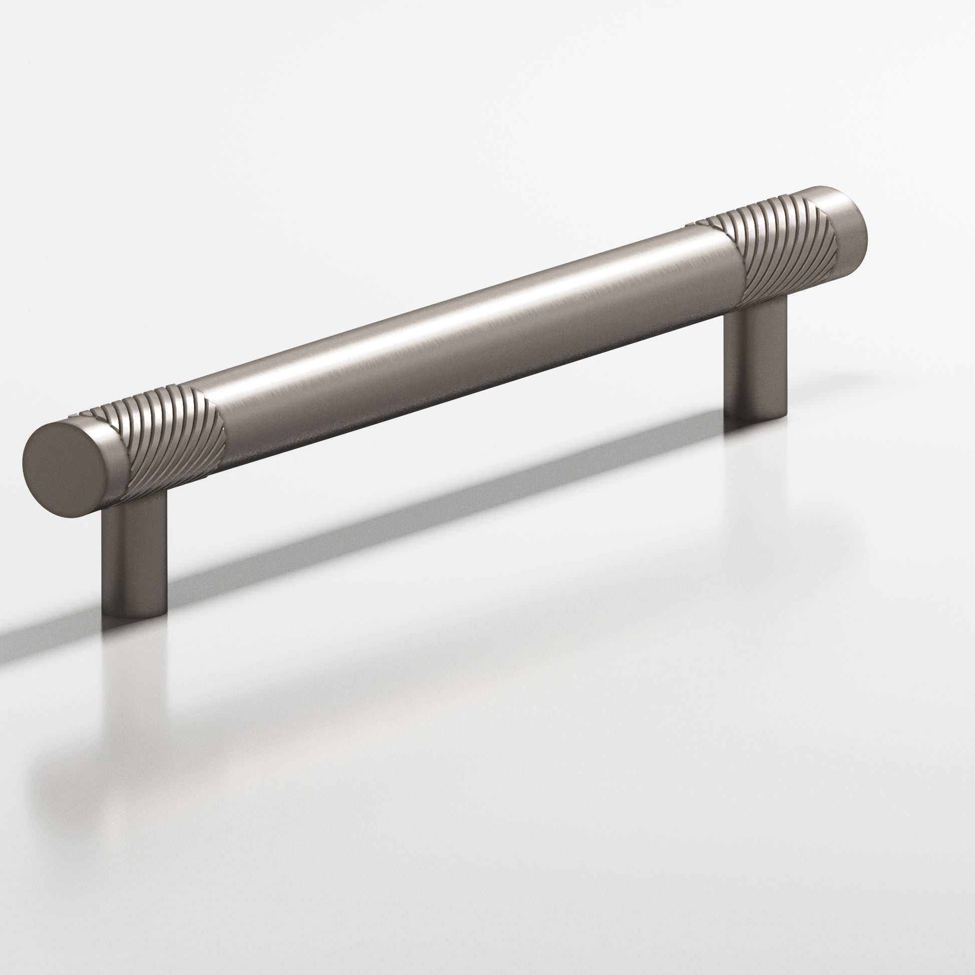 Colonial Bronze Series 566 10" Round Banded And Single-Knurled Appliance Pull With Straight Posts Pewter / 10"