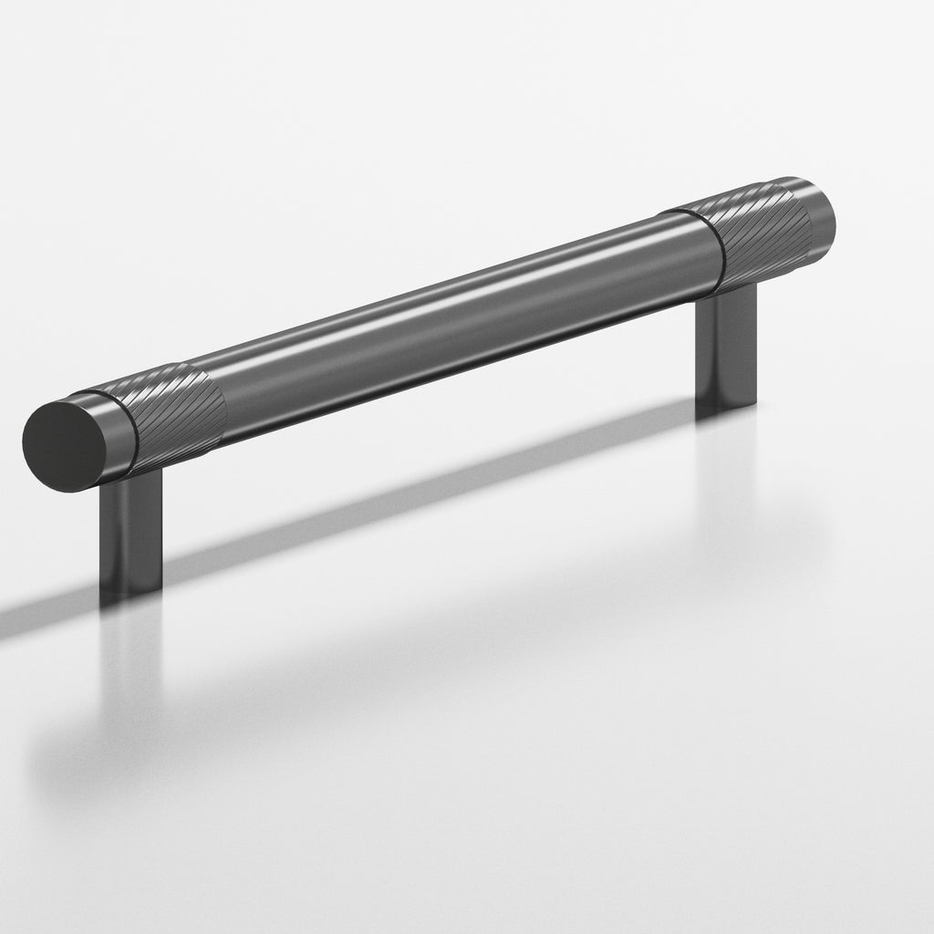 Colonial Bronze Series 546 8" Round Banded And Single-Knurled Cabinet Pull With Straight Posts Graphite / 8"