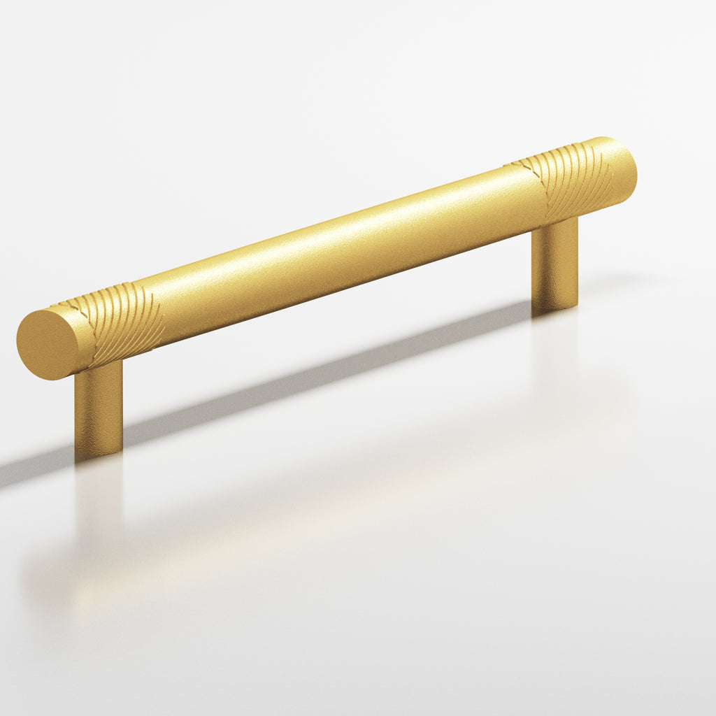 Colonial Bronze Series 545 6" Round Banded And Single-Knurled Cabinet Pull With Straight Posts Frost Brass™ / 6"
