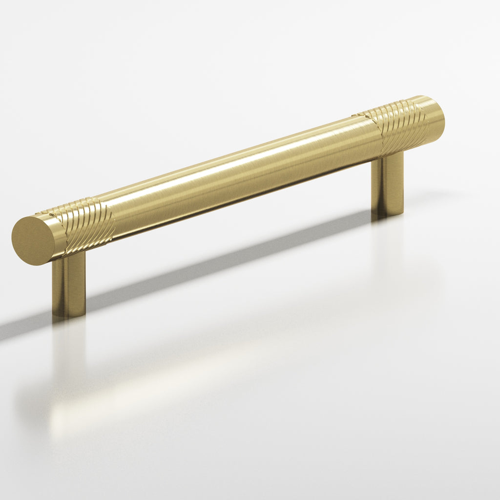 Colonial Bronze Series 545 6" Round Banded And Single-Knurled Cabinet Pull With Straight Posts Antique Brass / 6"