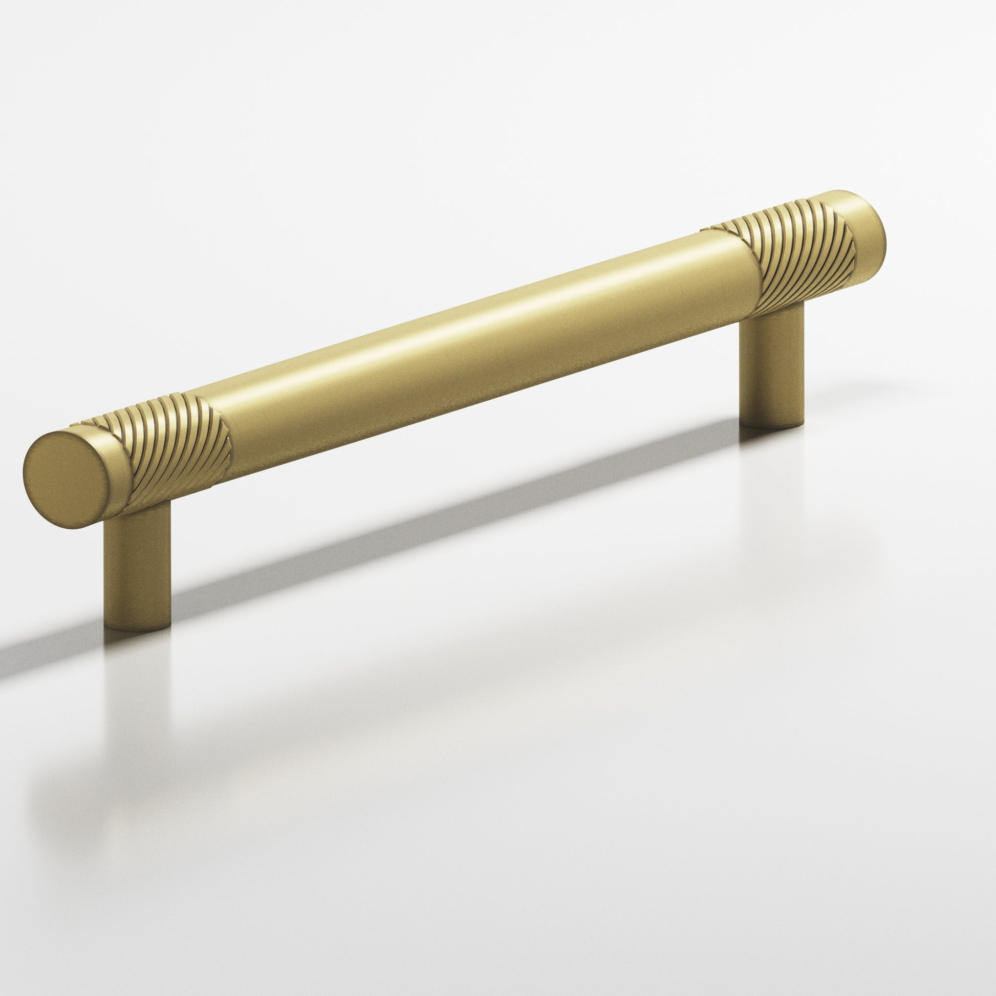 Colonial Bronze Series 566 12" Round Banded And Single-Knurled Appliance Pull With Straight Posts Matte Antique Satin Brass / 12"
