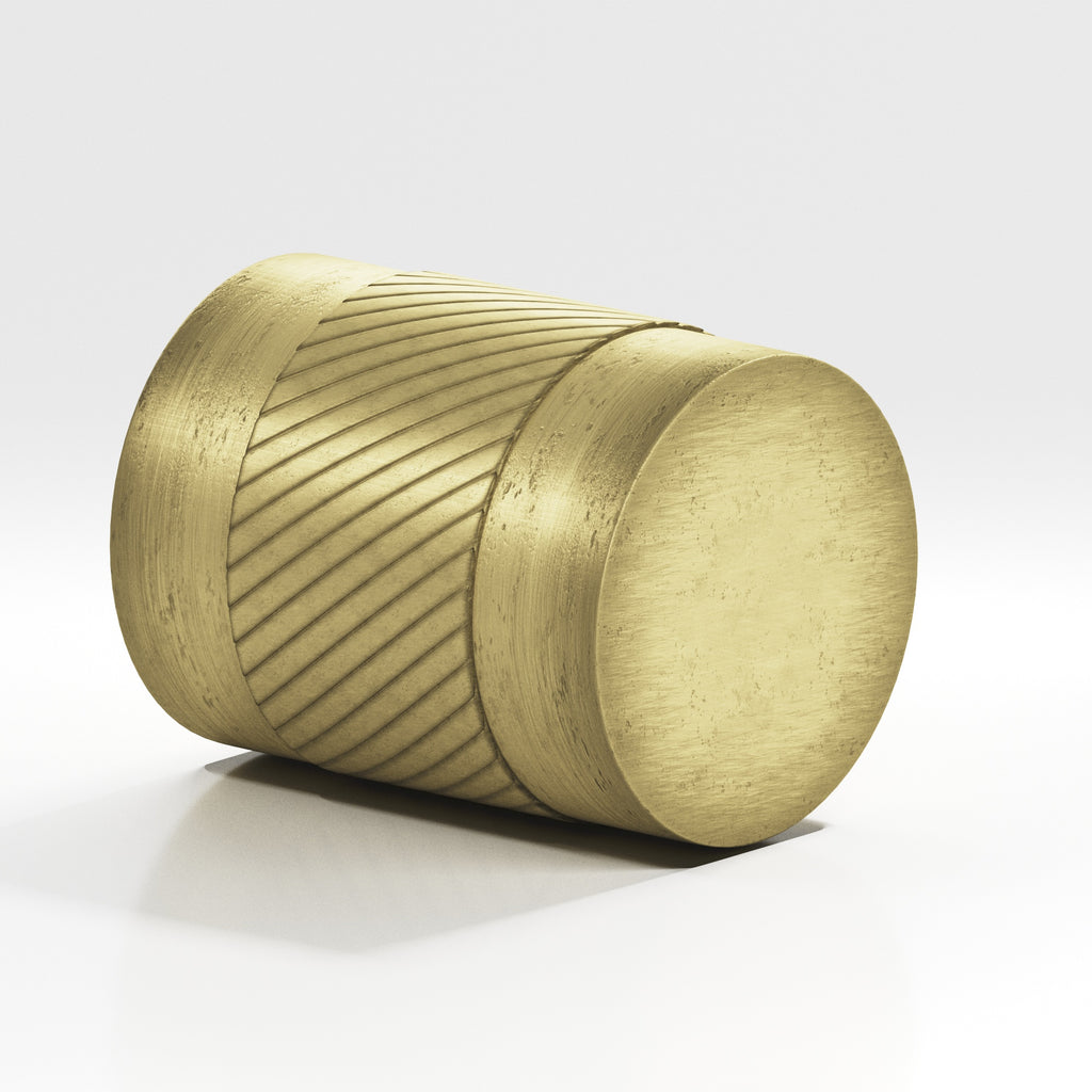 Colonial Bronze Series 548 .75" Round Single-Knurled Cabinet Knob Back-To-Back Shower Kit Distressed Antique Brass / .75"