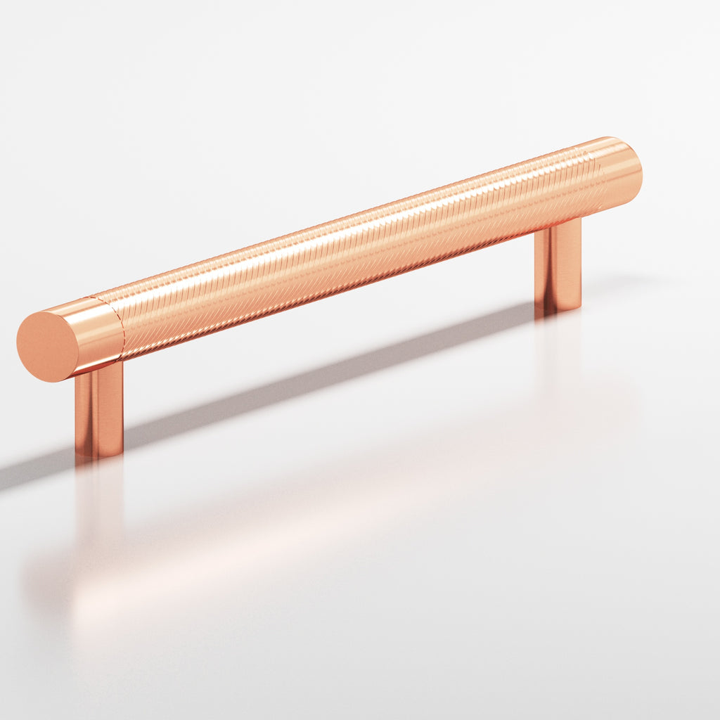 Colonial Bronze Series 553 6" Round Singled-Knurled Cabinet Pull Appliance Pull With Straight Posts Satin Copper / 6"