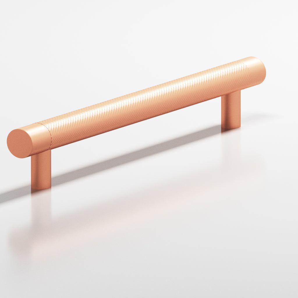 Colonial Bronze Series 553 6" Round Singled-Knurled Cabinet Pull Appliance Pull With Straight Posts Matte Satin Copper / 6"
