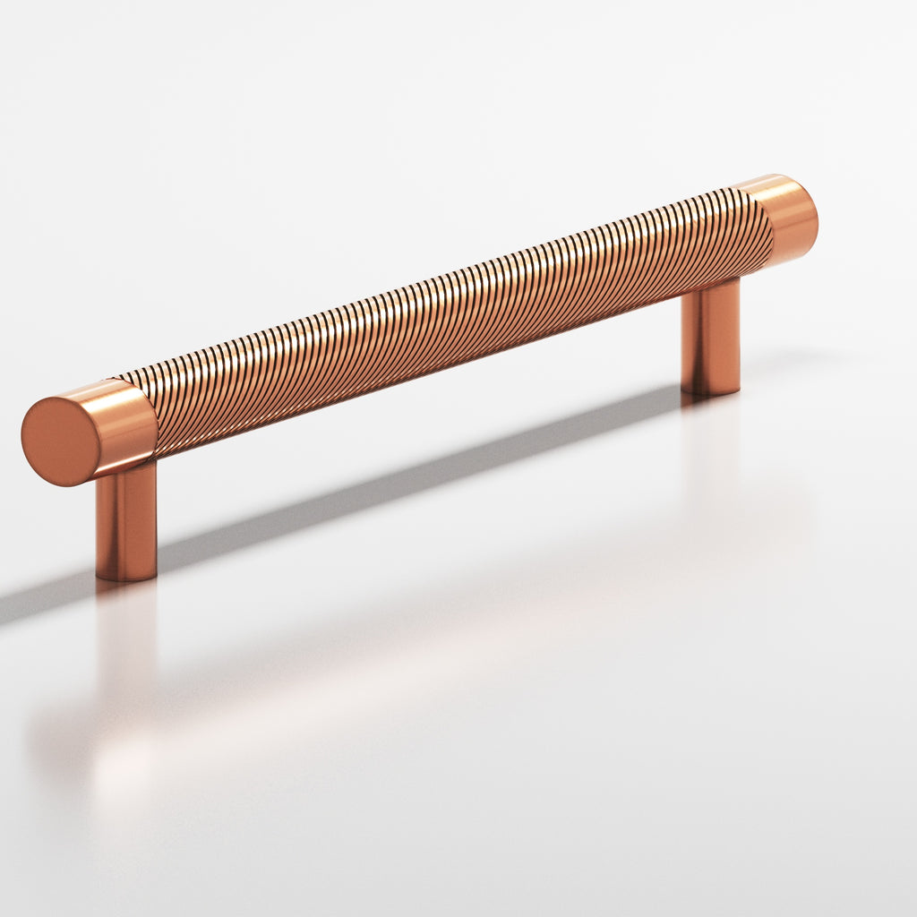 Colonial Bronze Series 553 6" Round Singled-Knurled Cabinet Pull Appliance Pull With Straight Posts Antique Copper / 6"
