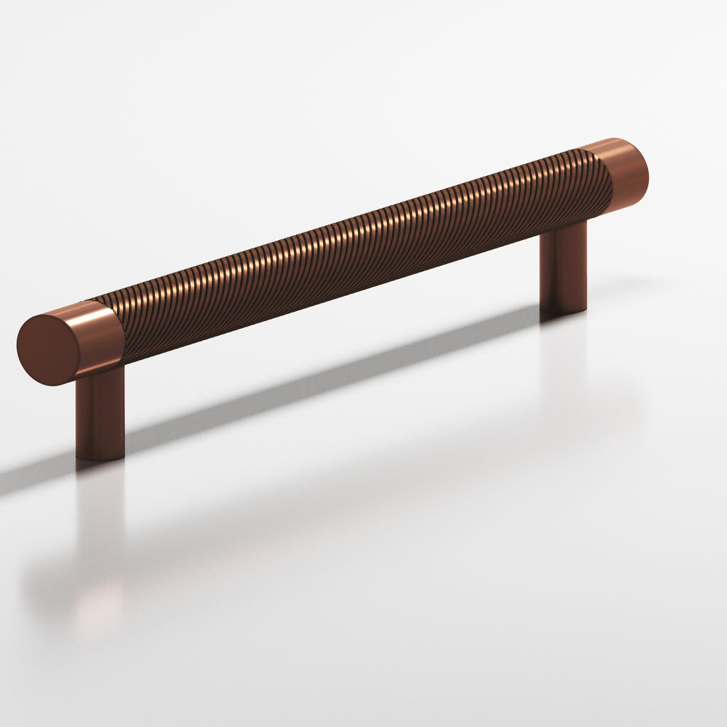 Colonial Bronze Series 553 6" Round Singled-Knurled Cabinet Pull Appliance Pull With Straight Posts Matte Antique Copper / 6"