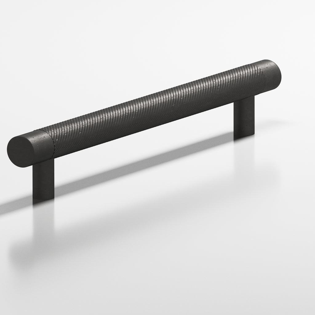 Colonial Bronze Series 553 6" Round Singled-Knurled Cabinet Pull Appliance Pull With Straight Posts Distressed Satin Black / 6"