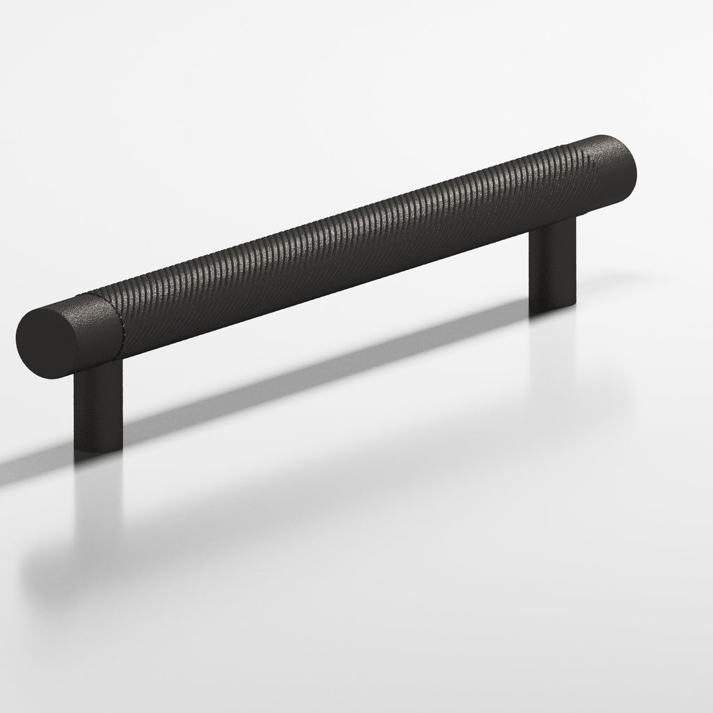 Colonial Bronze Series 553 6" Round Singled-Knurled Cabinet Pull Appliance Pull With Straight Posts Frost Black™ / 6"