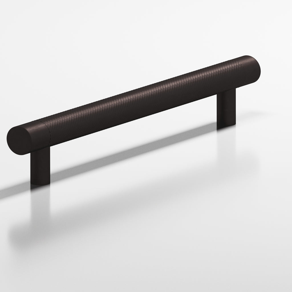 Colonial Bronze Series 553 6" Round Singled-Knurled Cabinet Pull Appliance Pull With Straight Posts Matte Dark Statuary Bronze / 6"