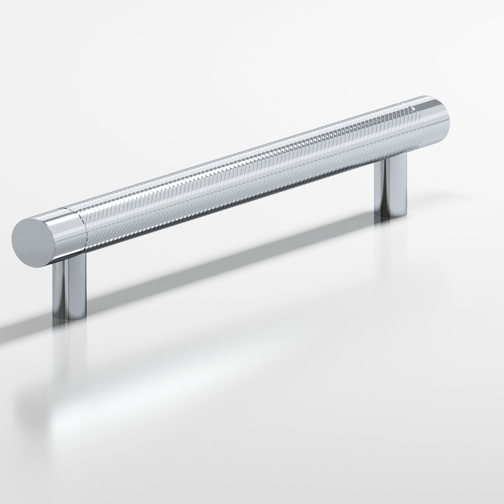 Colonial Bronze Series 551 5" Round Singled-Knurled Cabinet Pull With Straight Posts Polished Chrome / 5"