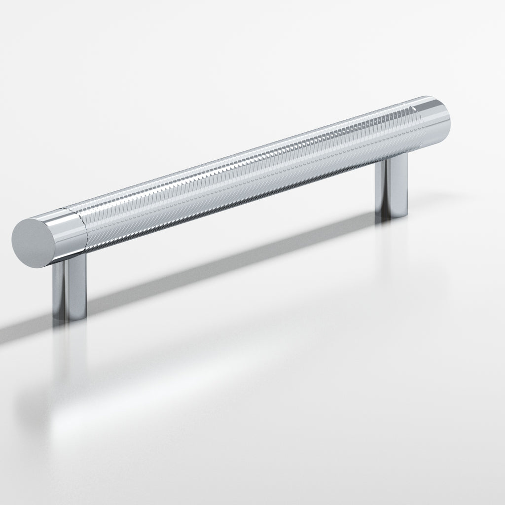 Colonial Bronze Series 553 6" Round Singled-Knurled Cabinet Pull Appliance Pull With Straight Posts Polished Chrome / 6"