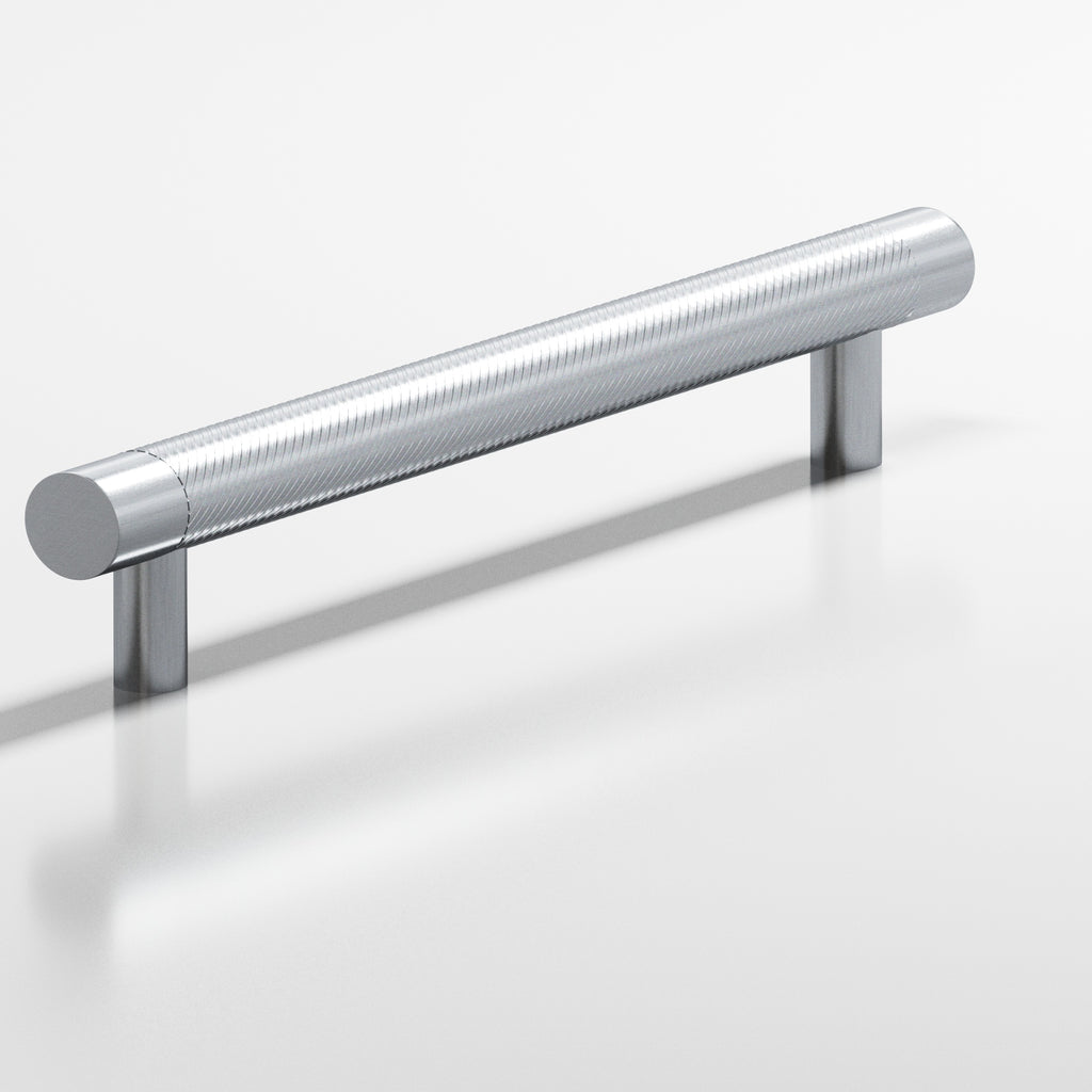 Colonial Bronze Series 553 6" Round Singled-Knurled Cabinet Pull Appliance Pull With Straight Posts Satin Chrome / 6"