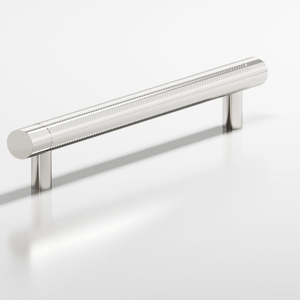Colonial Bronze Series 553 6" Round Singled-Knurled Cabinet Pull Appliance Pull With Straight Posts Polished Nickel / 6"
