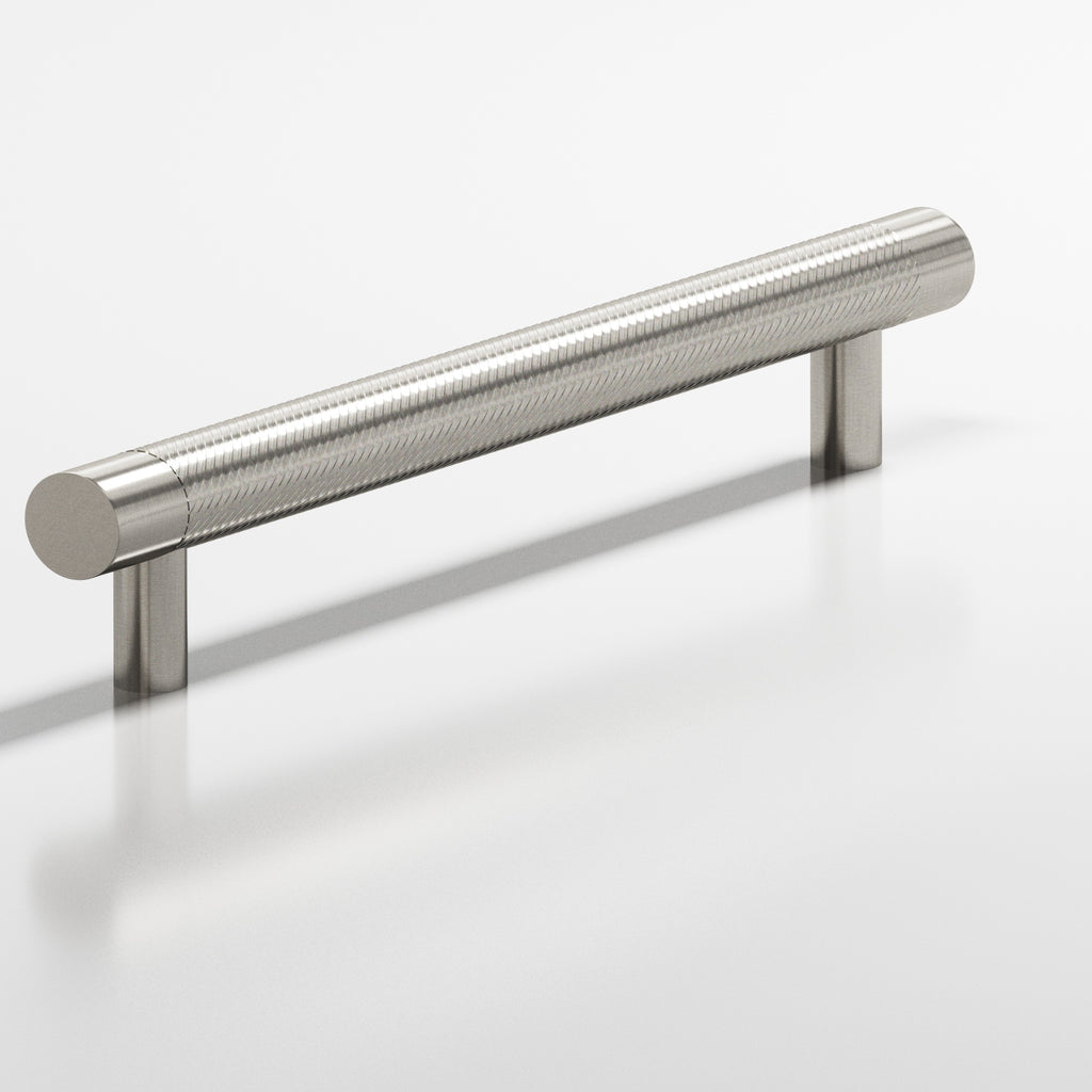 Colonial Bronze Series 553 6" Round Singled-Knurled Cabinet Pull Appliance Pull With Straight Posts Nickel Stainless / 6"