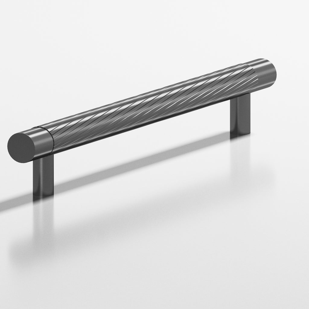 Colonial Bronze Series 553 6" Round Singled-Knurled Cabinet Pull Appliance Pull With Straight Posts Graphite / 6"