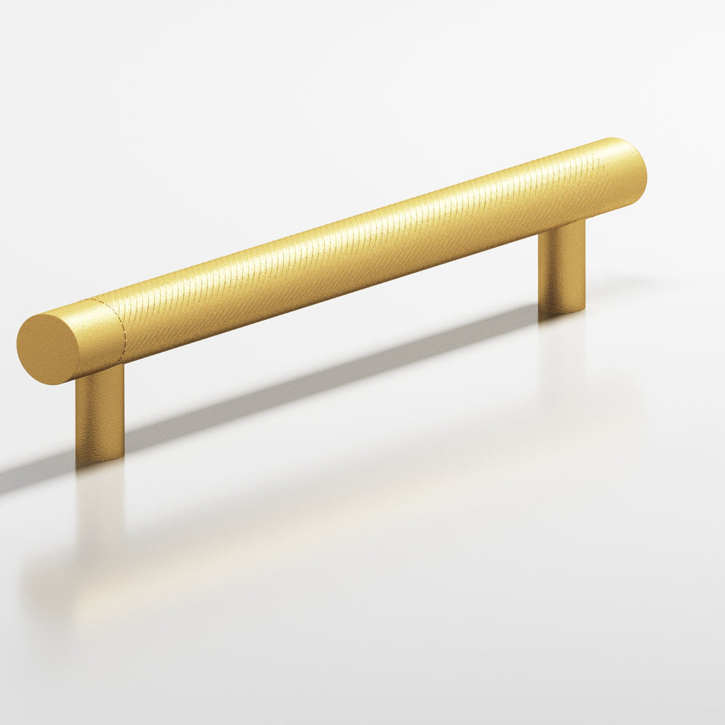 Colonial Bronze Series 553 6" Round Singled-Knurled Cabinet Pull Appliance Pull With Straight Posts Frost Brass™ / 6"