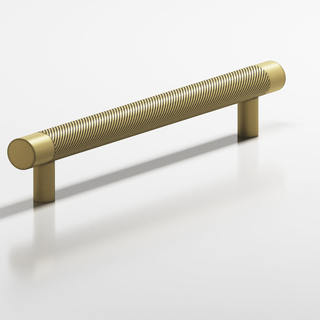 Colonial Bronze Series 553 6" Round Singled-Knurled Cabinet Pull Appliance Pull With Straight Posts Matte Antique Satin Brass / 6"