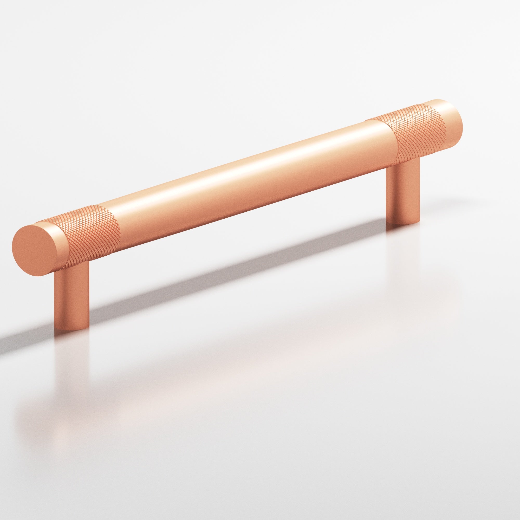 Colonial Bronze Series 558 6" Round Banded And Diamond-Knurled Cabinet Pull With Straight Posts Matte Satin Copper / 6"